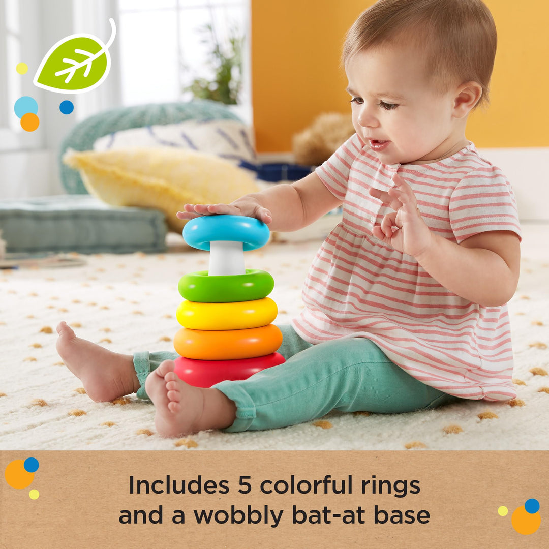 Fisher-Price Rock-a-Stack Baby Toy - Classic Ring Stacking Toy for 6+ Months