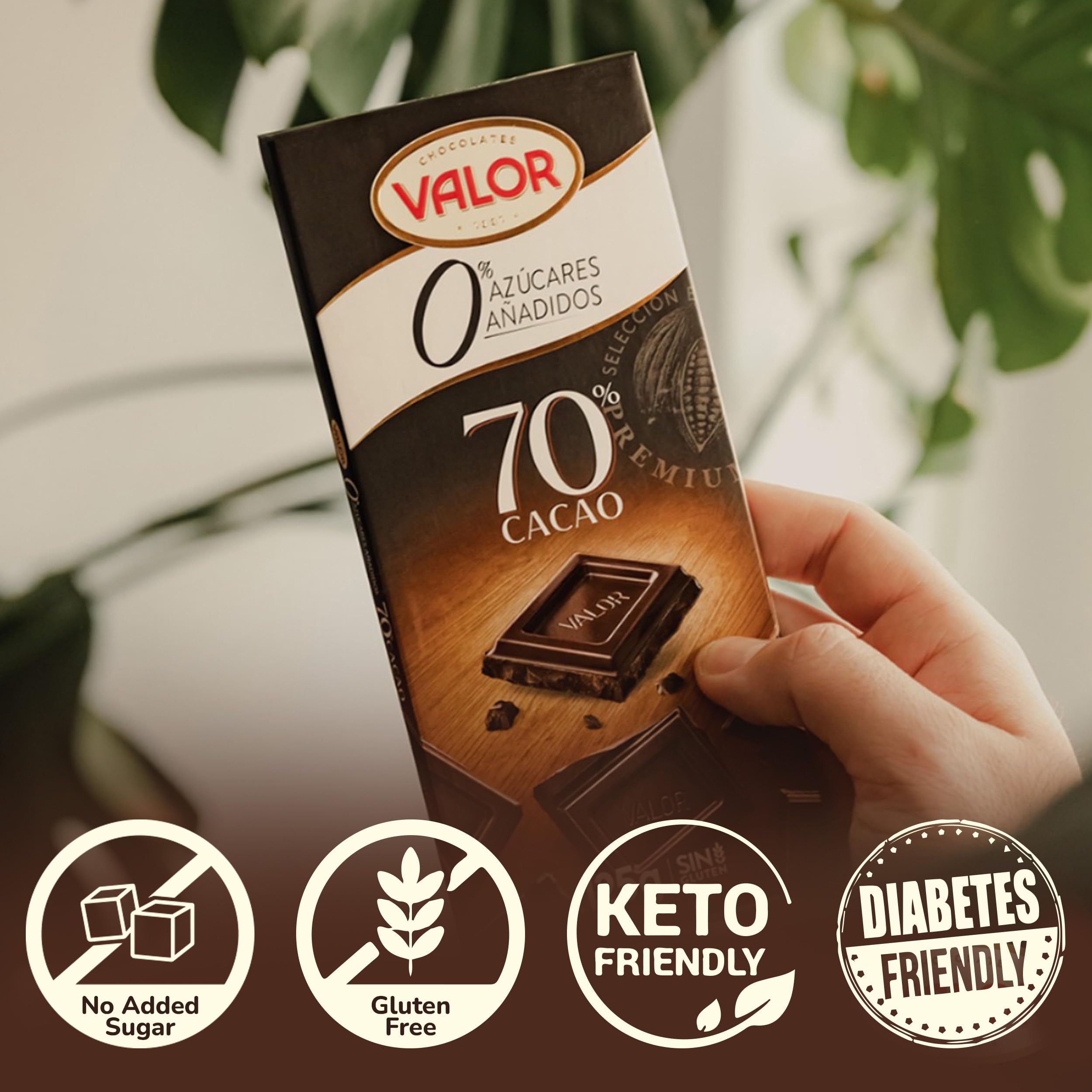 Valor - Sugar Free Dark Chocolate Bar (100g) 4