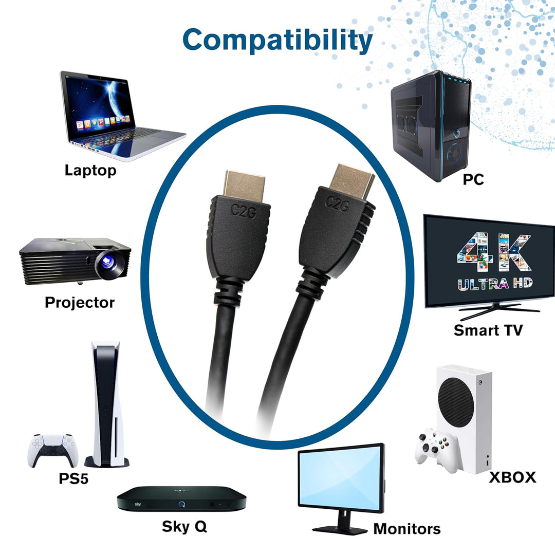 C2G 56783 High Speed HDMI Cable with Ethernet - 4K 60Hz Gold Plated, 2m
