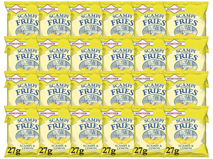 Smiths Savoury Selection Scampi & Lemon Fries 27g (Sheet of 24 Bags) - Vegetarian Pub Snack