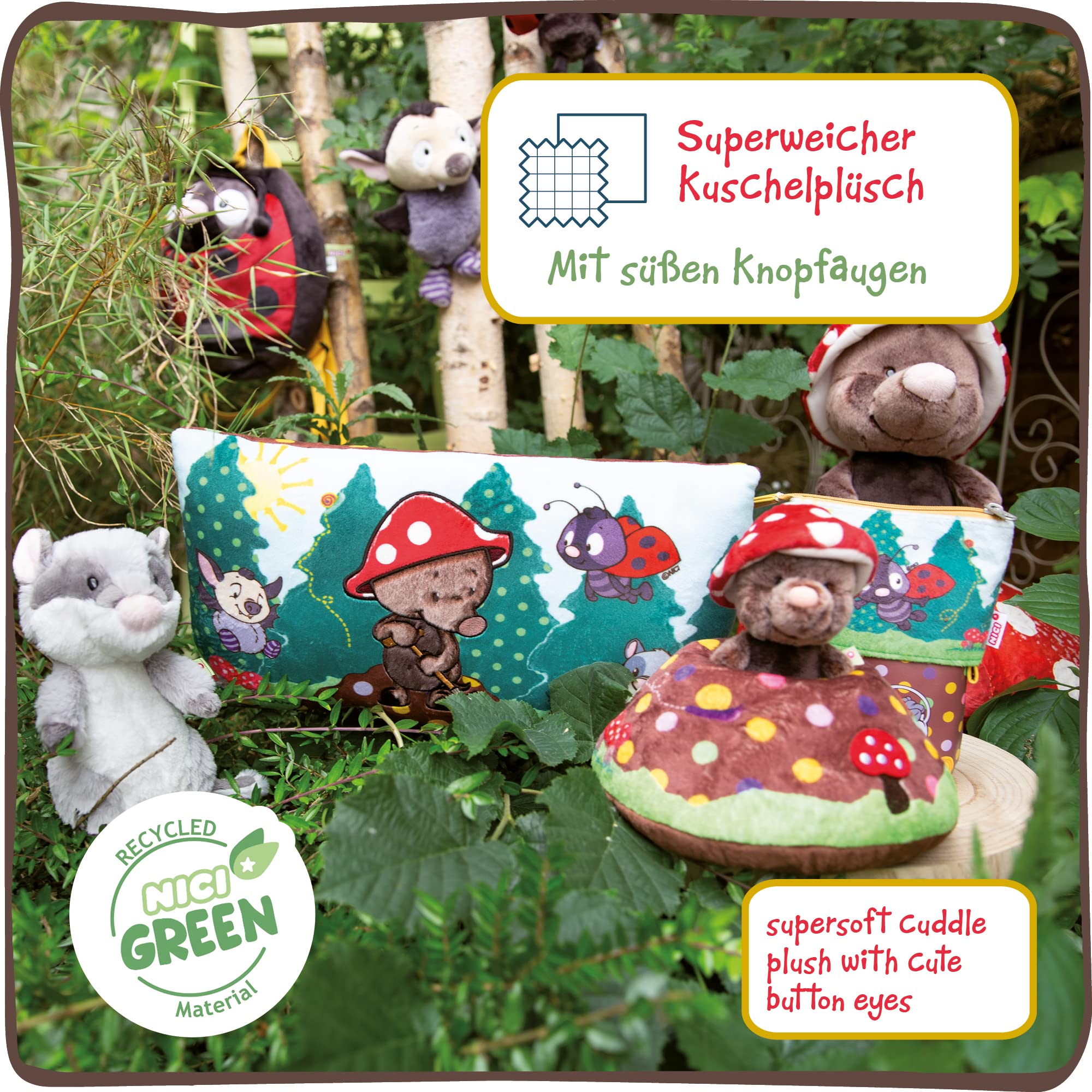 NICI Monimole Soft Toy 18 cm - Cuddly Plush for Kids & Adults 12