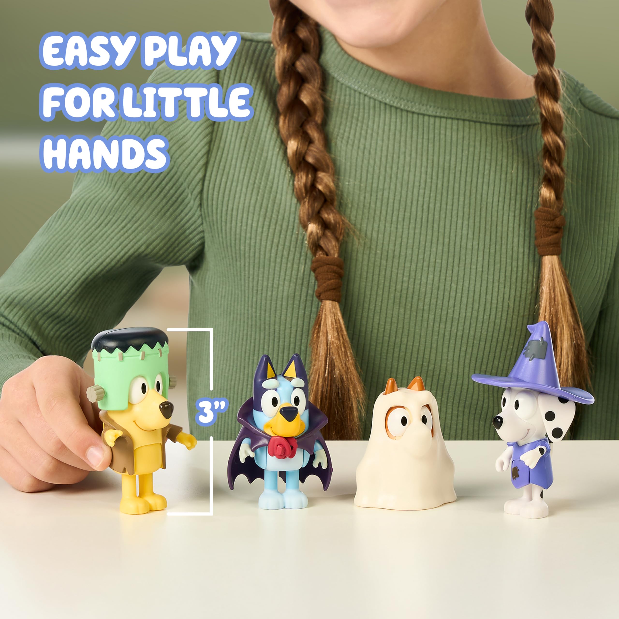 Bluey Halloween Figure 4-Pack - 2.5 Inch Poseable Figures of Bluey, Bingo, Chloe, Lucky | Multicolor 6