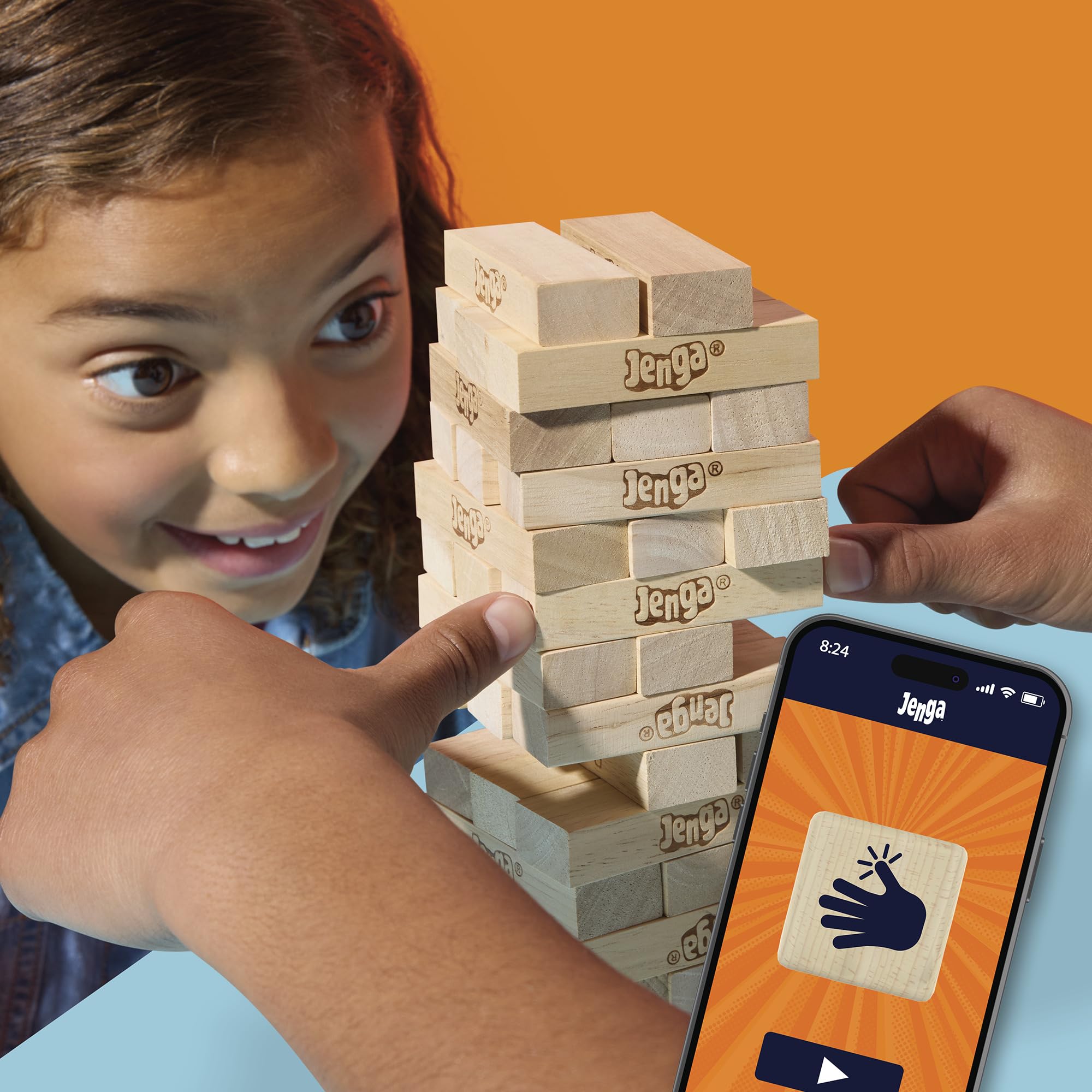 Hasbro Gaming Jenga Game with Digital Die | 54 Wood Blocks | Ages 6+ 9