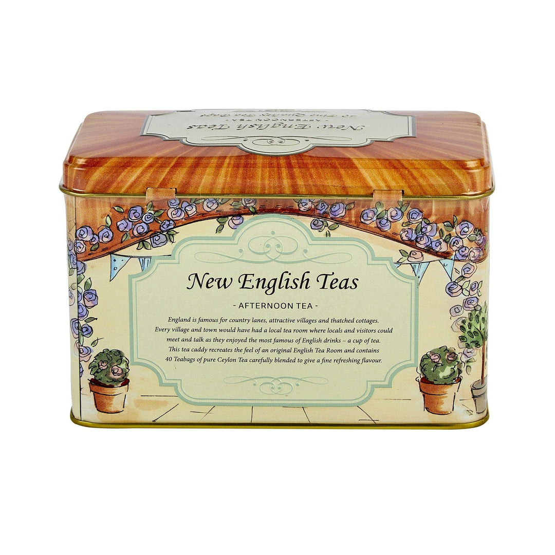New English Teas Traditional English Tea Room Caddy with 40 Afternoon Teabags