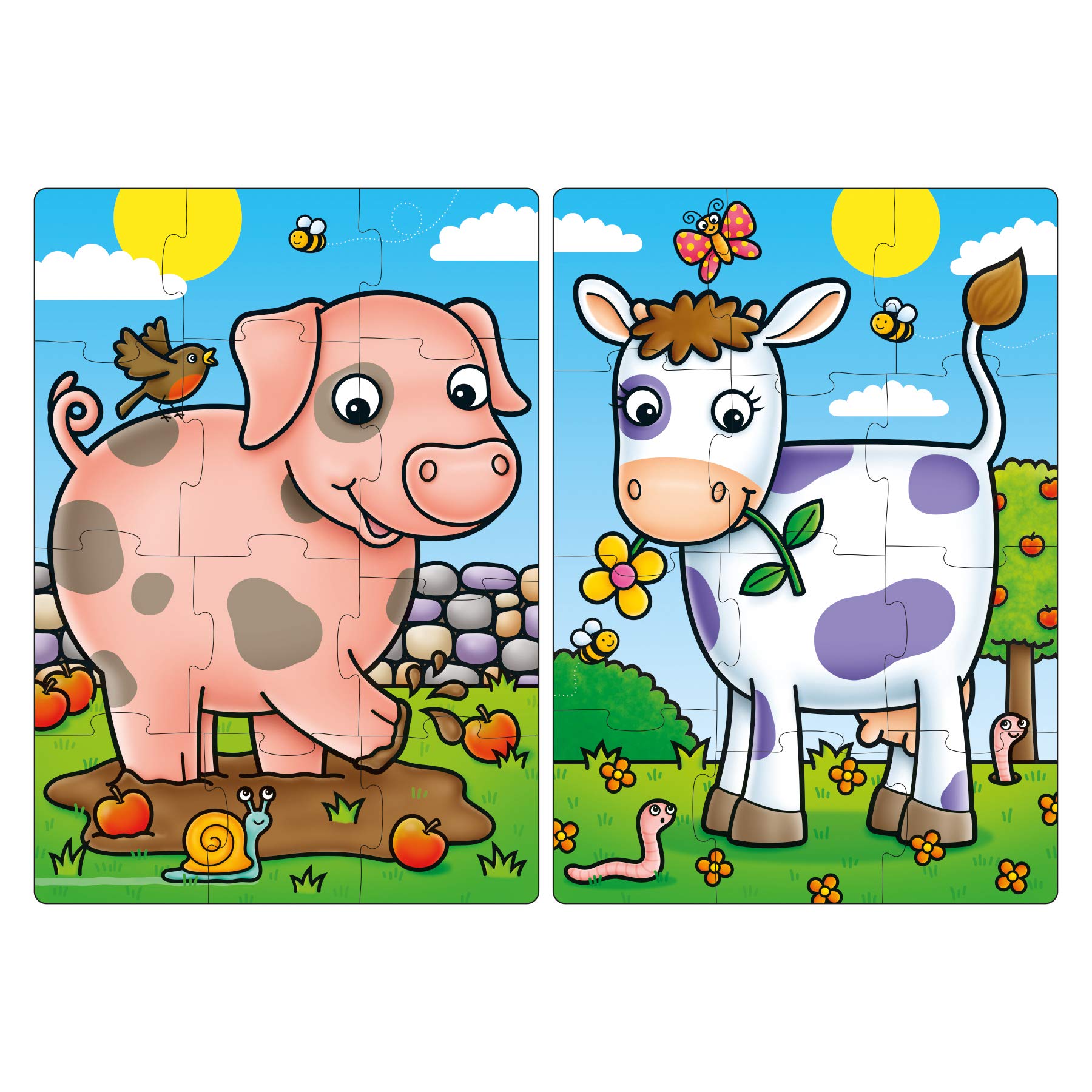 Orchard Toys First Farm Friends Jigsaw Puzzle - Two 12-Piece Puzzles for Ages 2+ 2