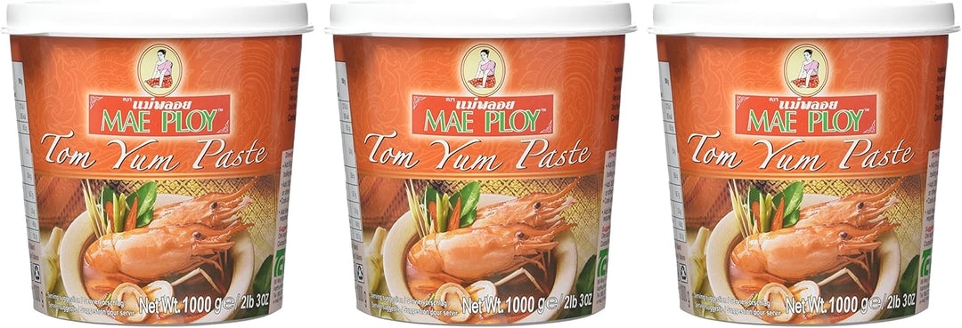 Mae Ploy Tom Yam Paste 1 kg - Authentic Thai Red Curry Paste for Spicy Soups and Stir-Fries