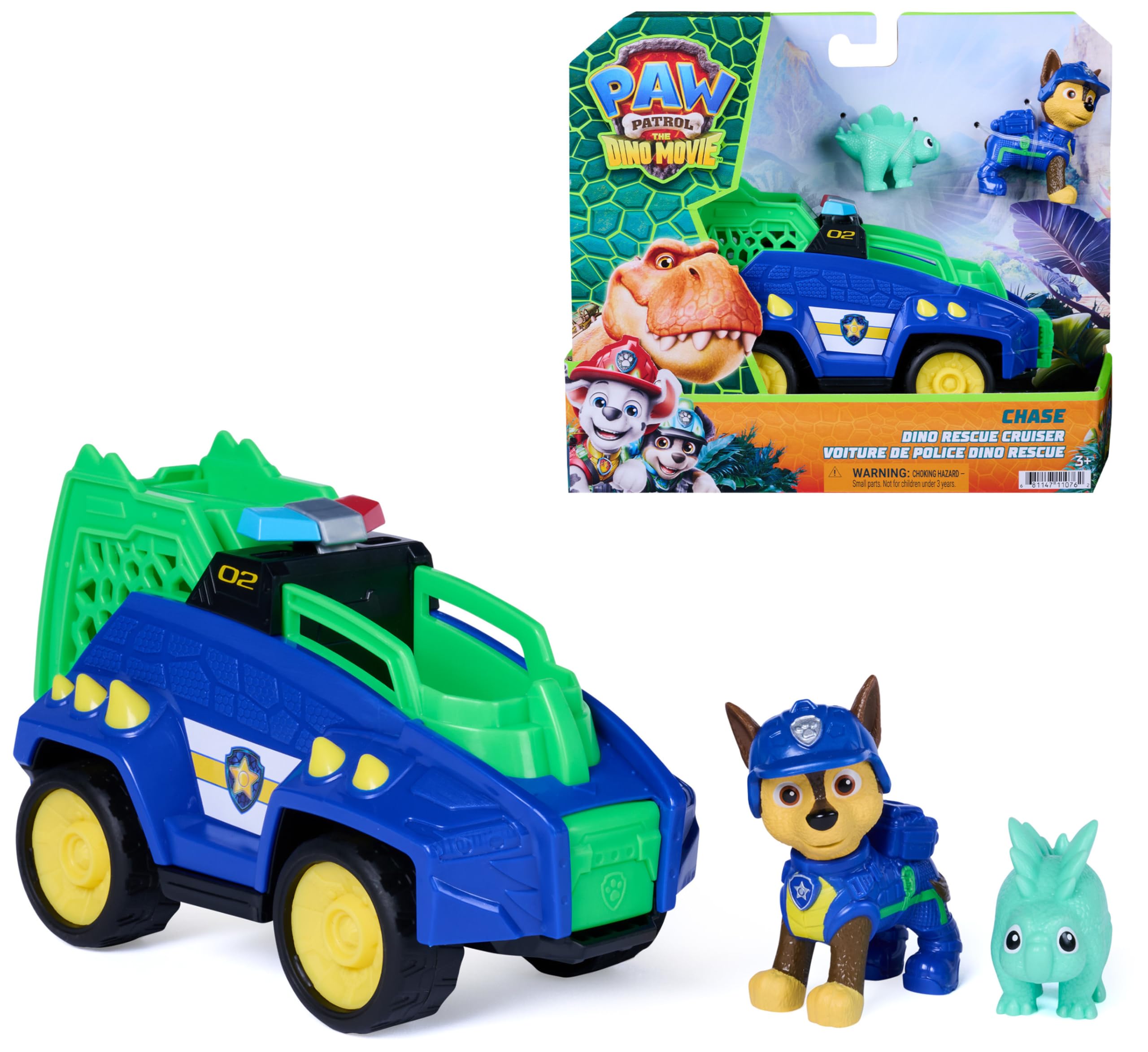 Paw Patrol Chase Dino Rescue Cruiser Toy Car Vehicle - Ages 3+ 1