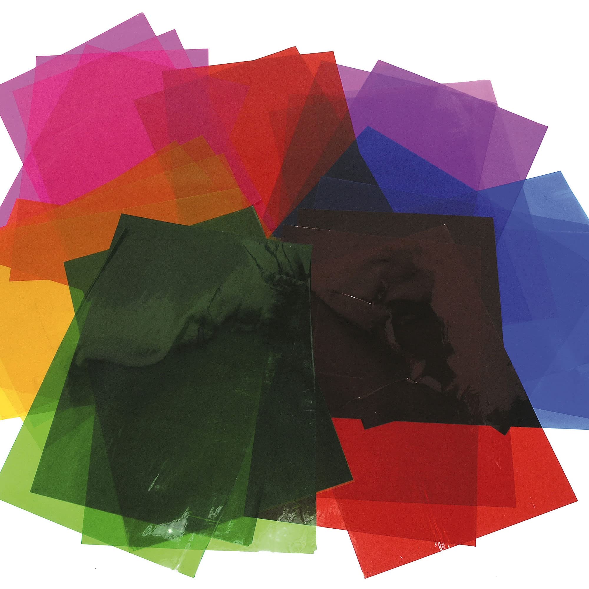 Baker Ross Cellophane Sheets for Art & Craft, Collage, Wrapping | A4 Assorted Pack of 36 1