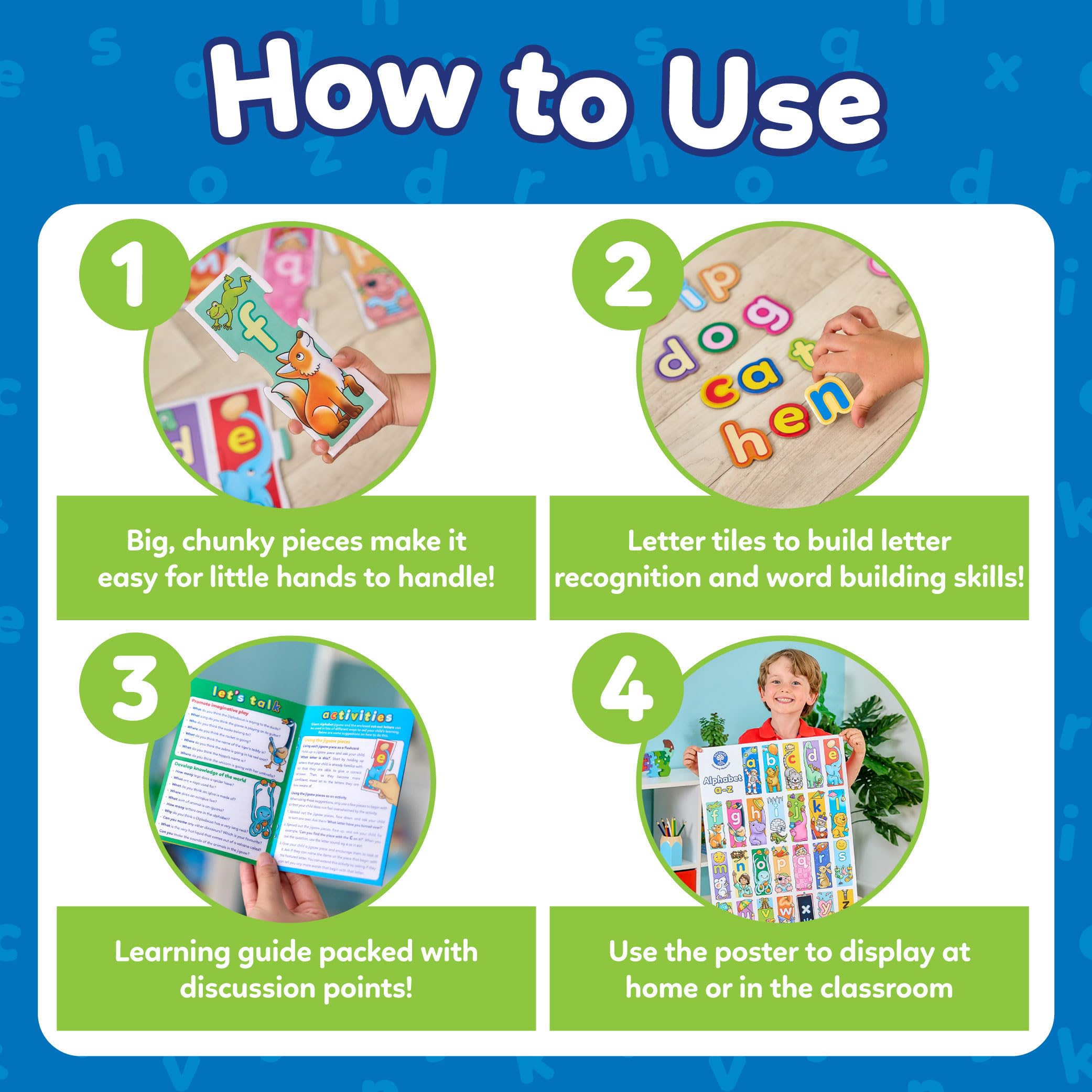 Orchard Toys Giant Alphabet Educational Jigsaw Puzzle for Ages 3+ | 26 Pieces, Over 1.7m Long 4