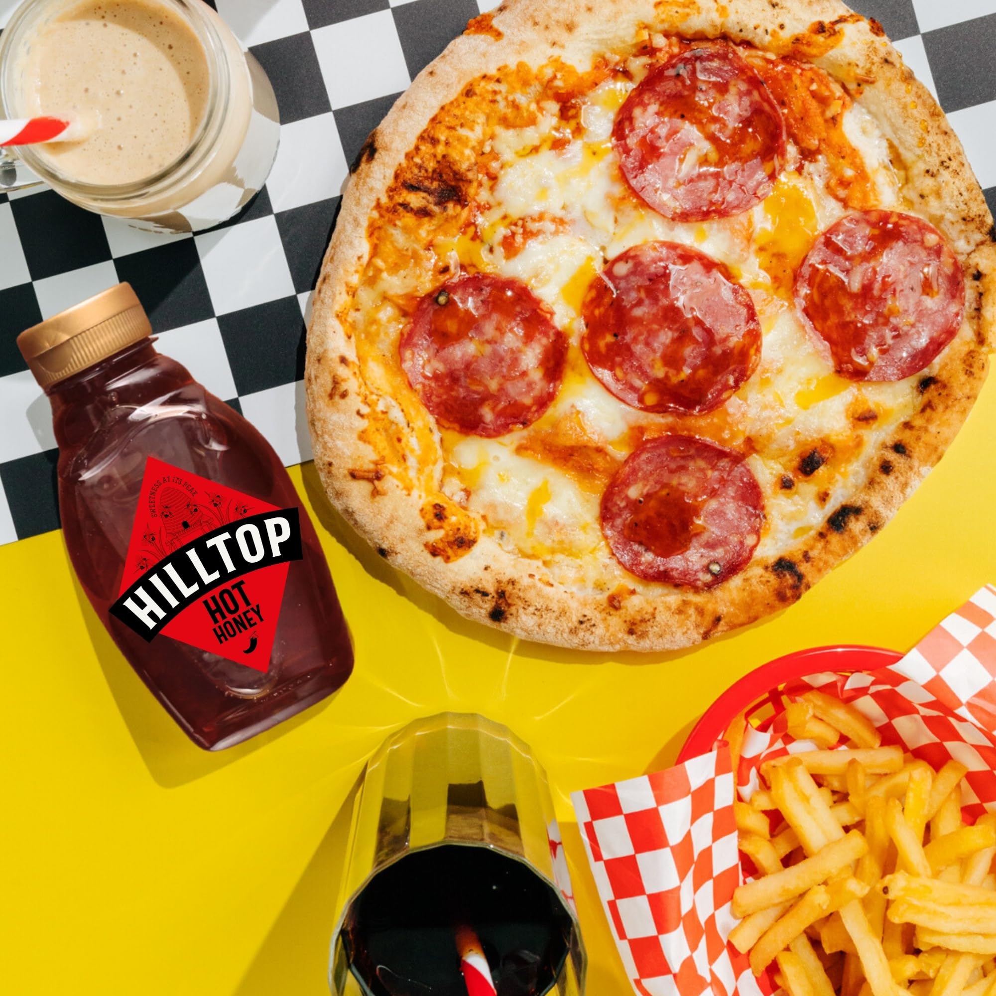 Hilltop Honey Hot Honey - Chilli Infused Natural Honey - Squeezy Bottle 340g 6