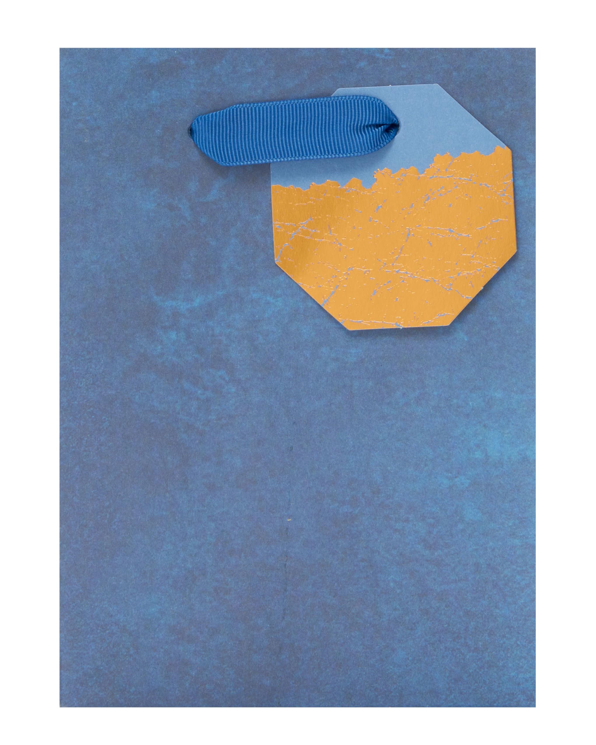 UK Greetings Small Gift Bag - Navy with Graphite Design & Foil Tag | 16.5 x 12 cm 5