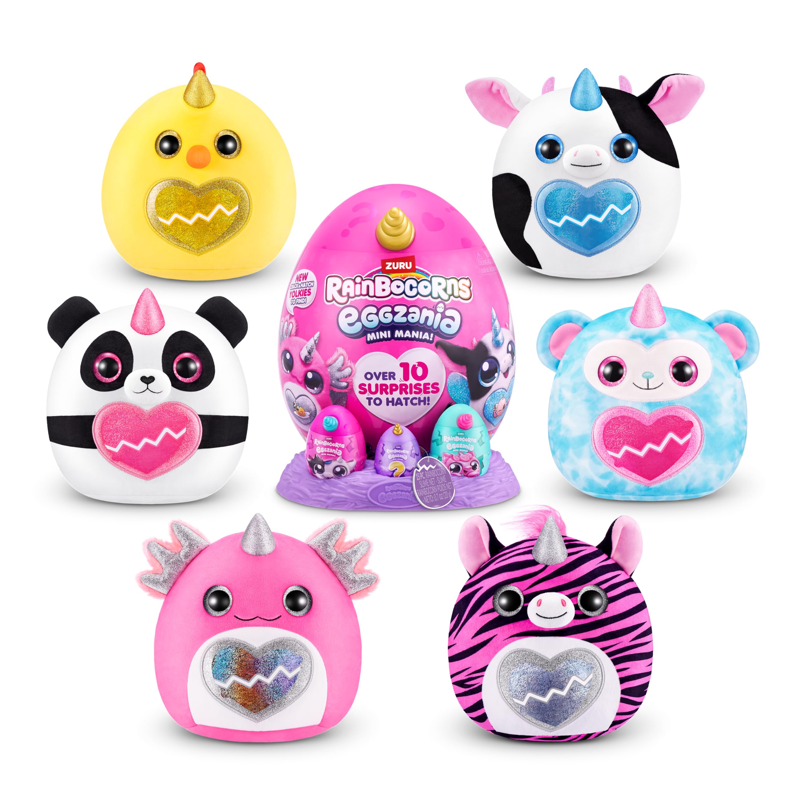 Rainbocorns ZURU Eggzania Mini Mania Plush Surprise - Panda, Age 3+ 7