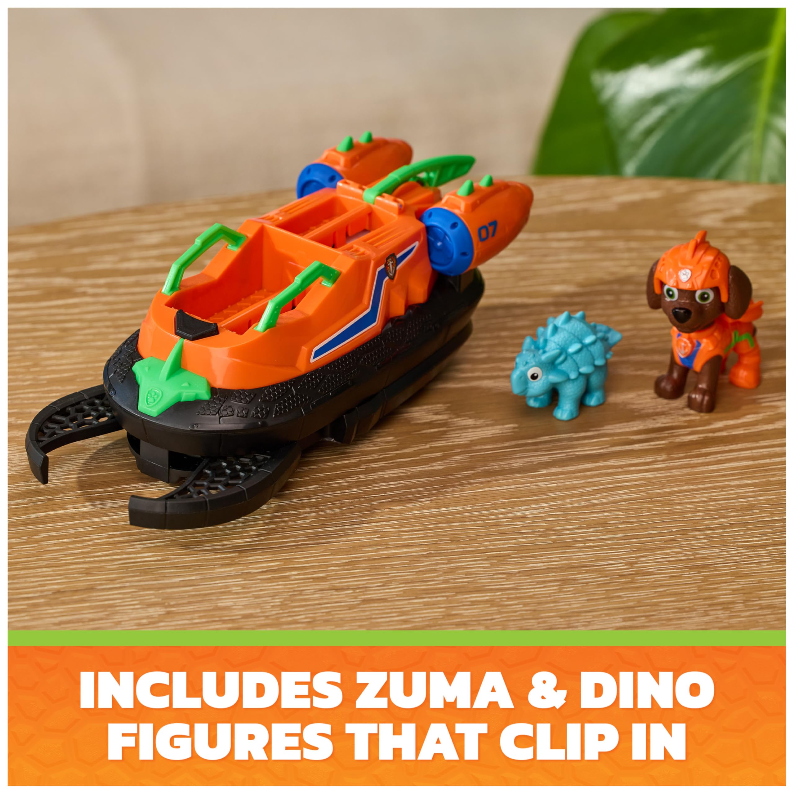 Paw Patrol Dino Rescue Hovercraft with Zuma Action Figure - Ages 3+ 3