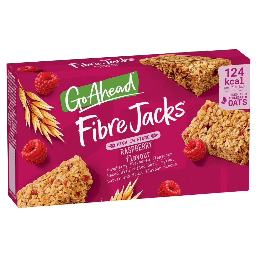Go Ahead FibreJacks Raspberry Flapjacks, 118.9 g (Pack of 4)