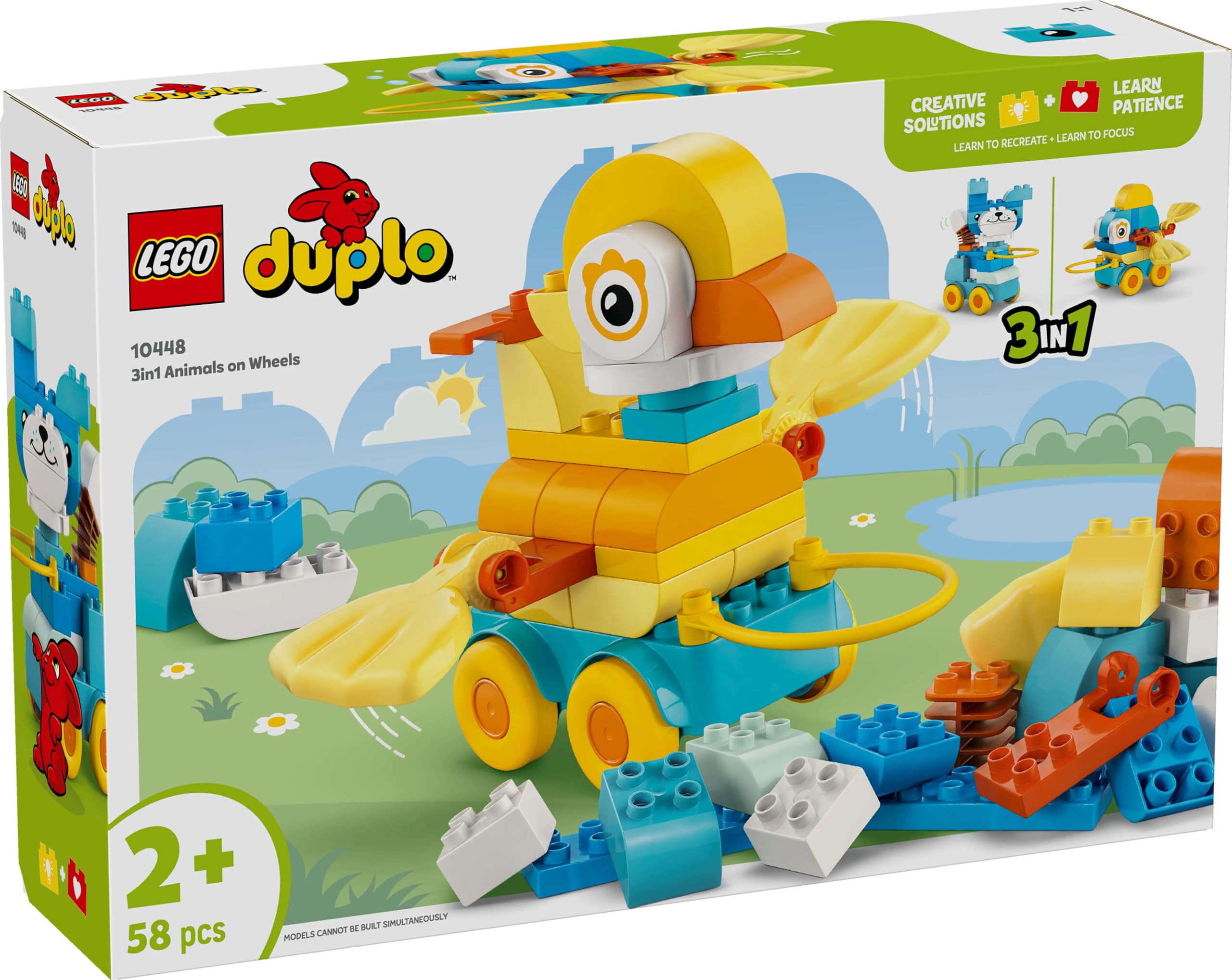 LEGO DUPLO 3in1 Animals on Wheels - Educational Building Toy for Toddlers 2+ 12