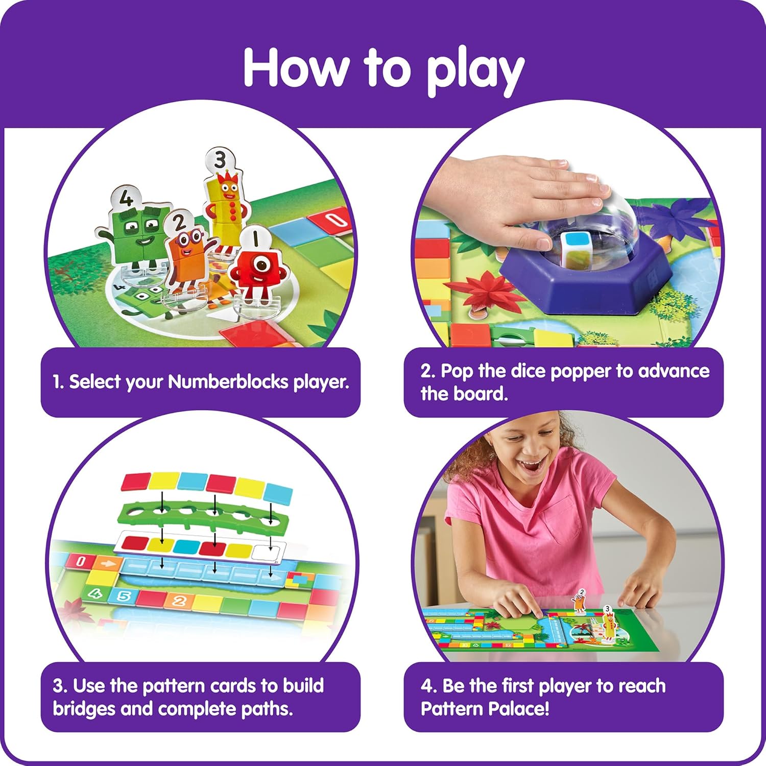 Learning Resources Numberblocks Race to Pattern Palace Board Game 9