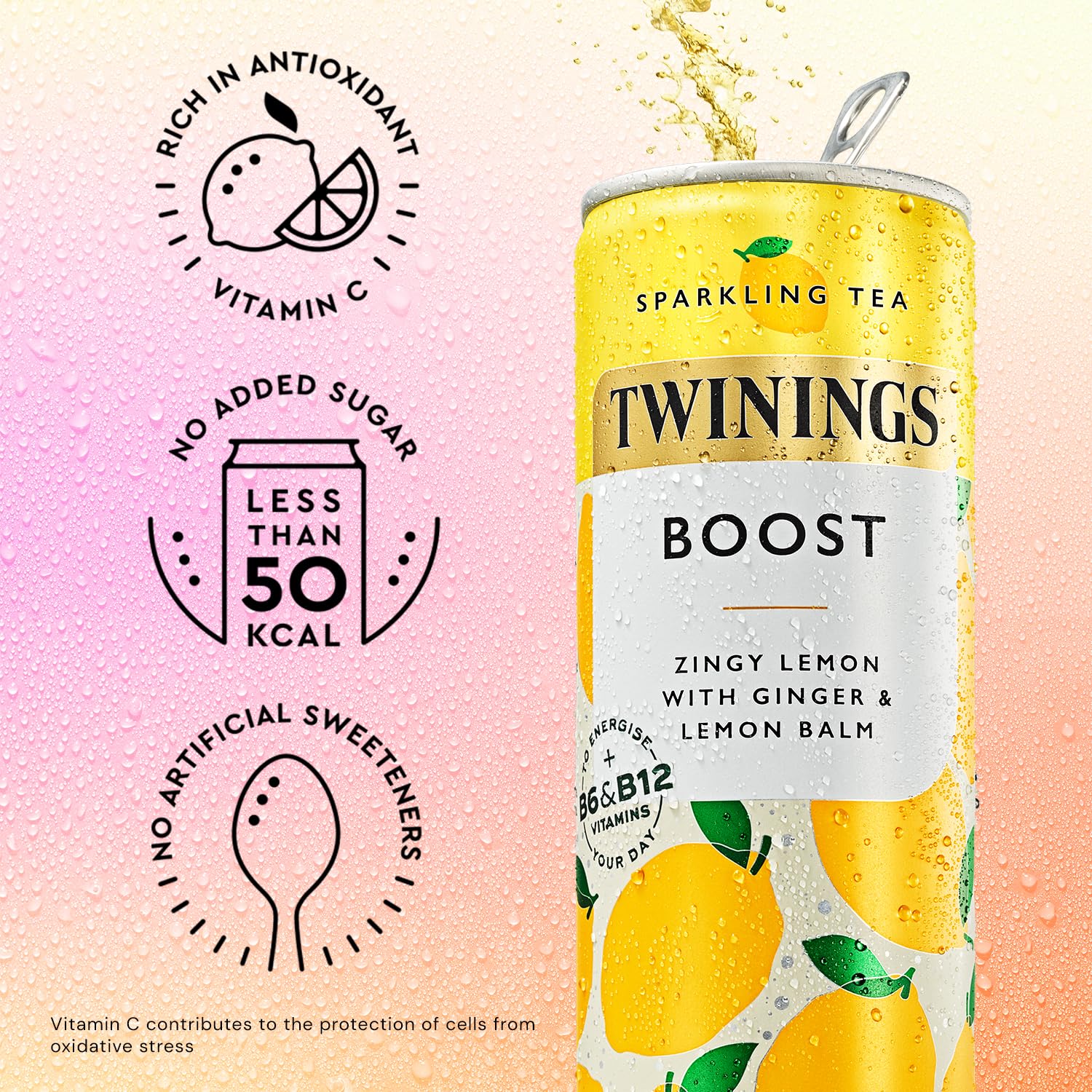 Twinings Boost – Sprudelnder Tee mit Zitronen- und Ingwergeschmack (330 ml) 5