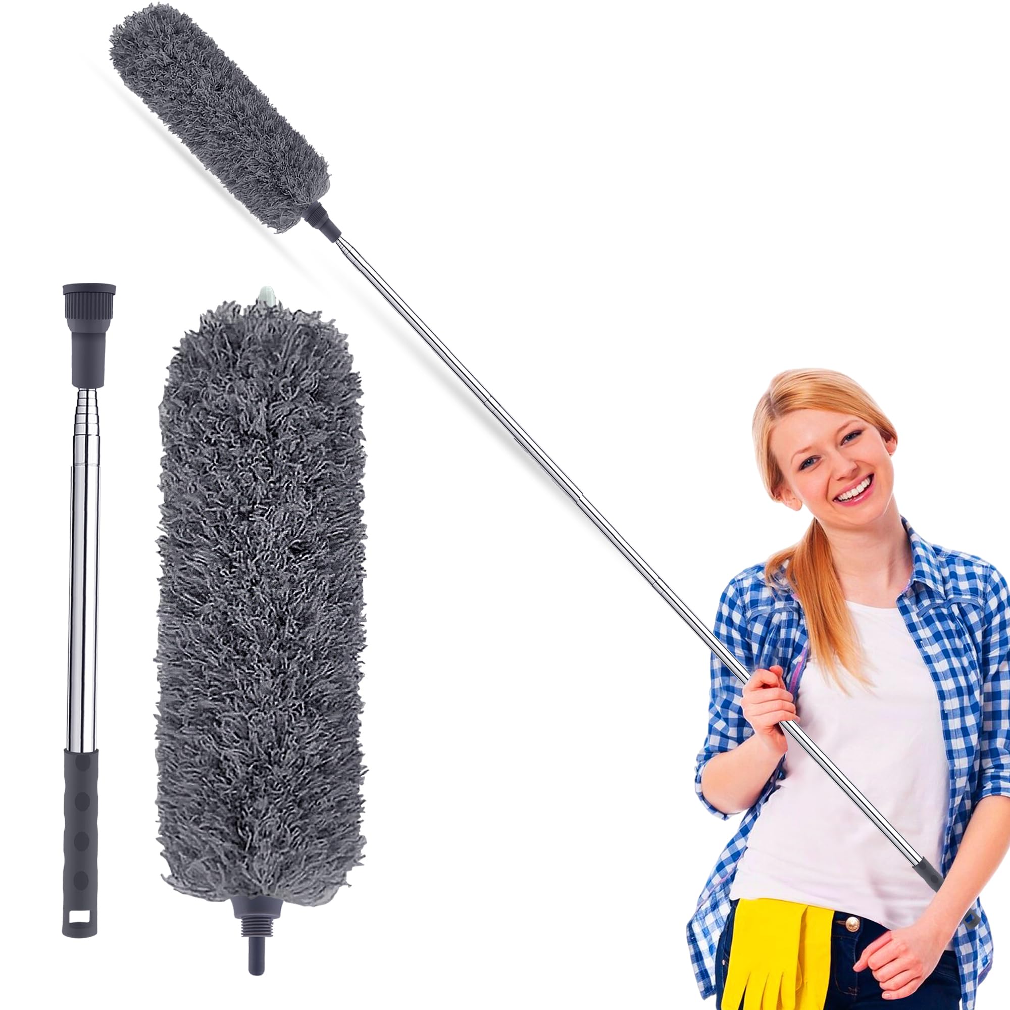 G4GADGET Extendable Microfiber Duster - 240cm Reach | Bendable Head | Washable 1
