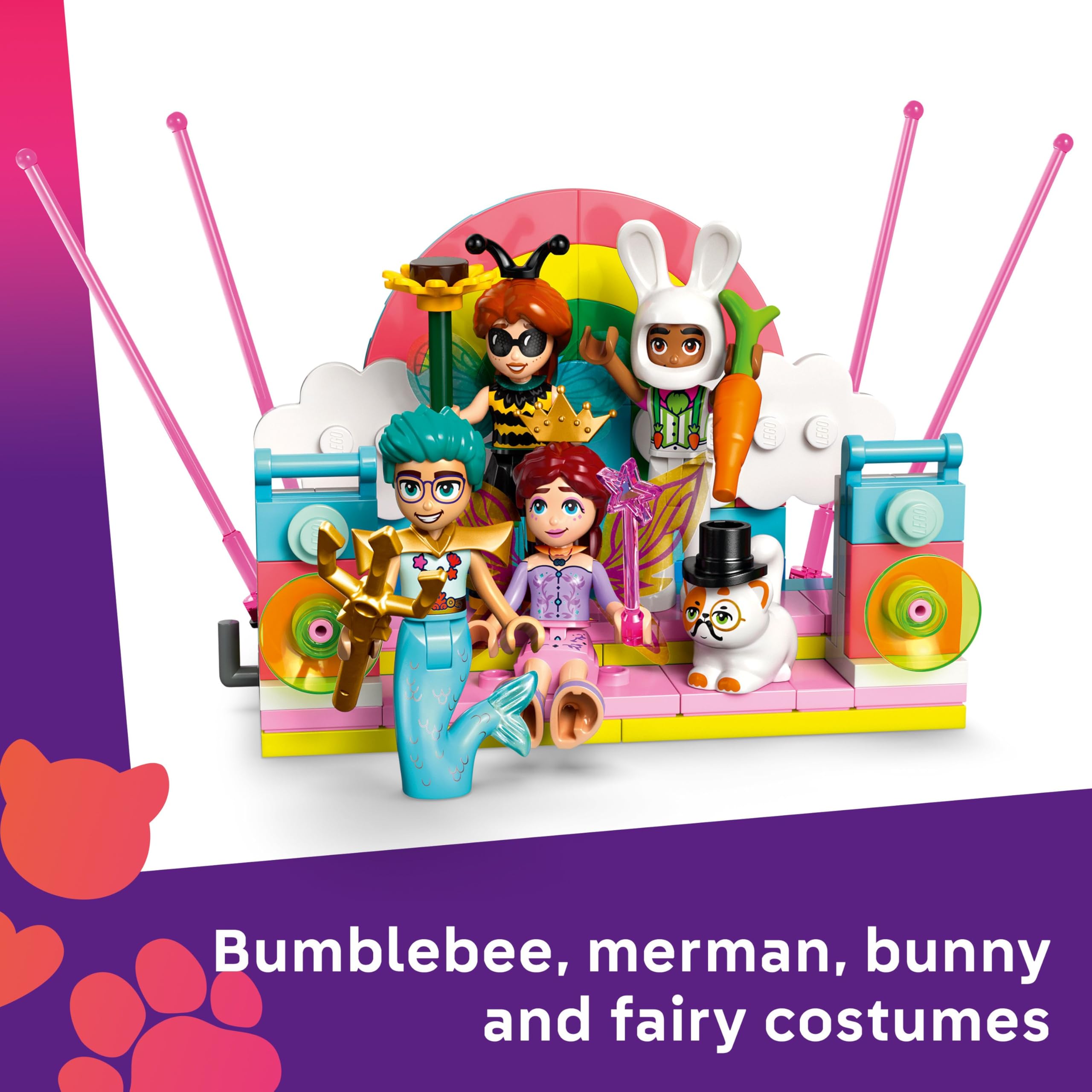 LEGO Friends Costume Party with Unicorn & Fairy Playset | 4 Mini Dolls, 2 Animal Figures | Ages 6+ 3