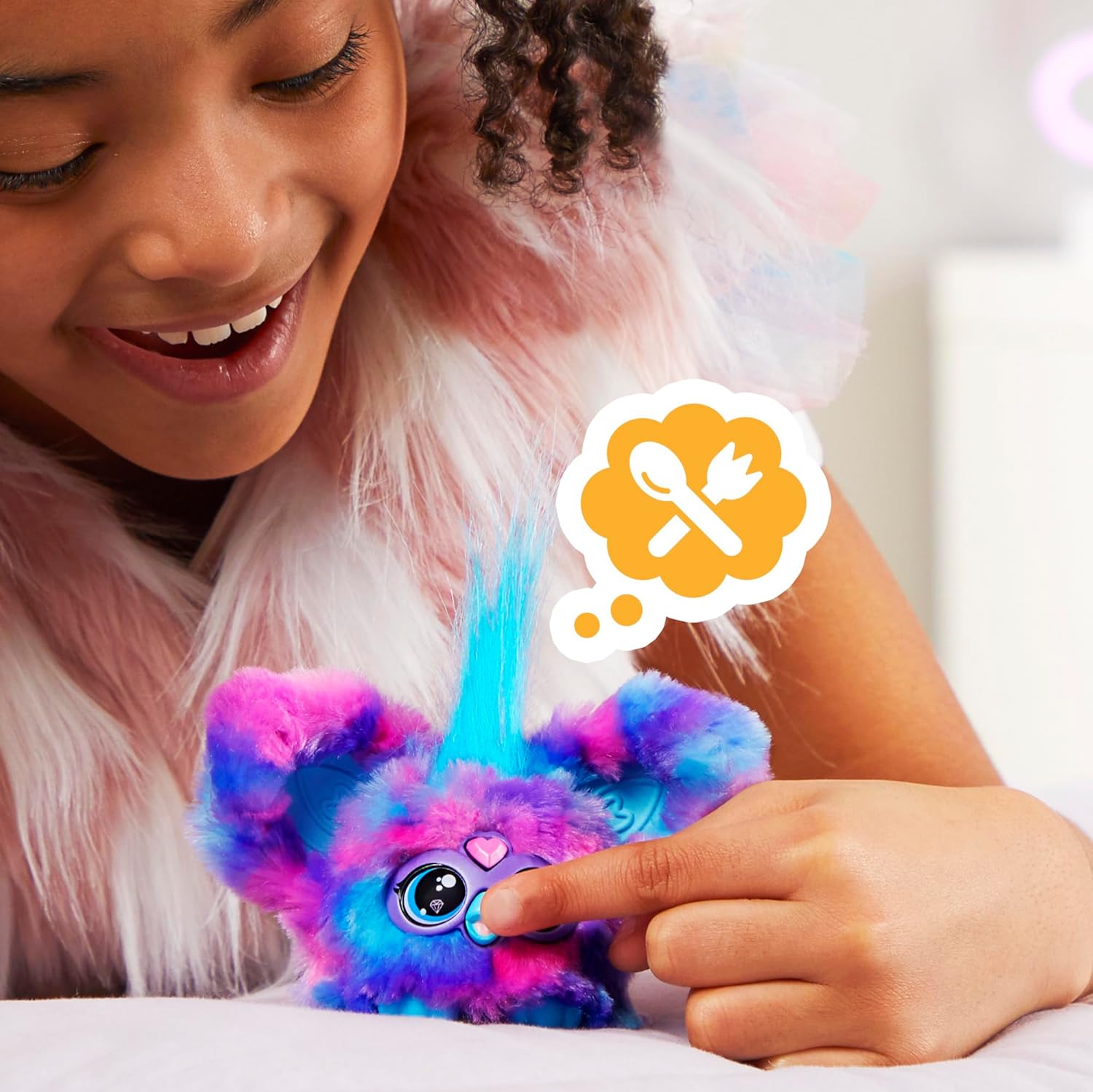 Furby Luv-Lee Mini Electronic Plush Toy with K-Pop Sounds and Keychain Clip 5