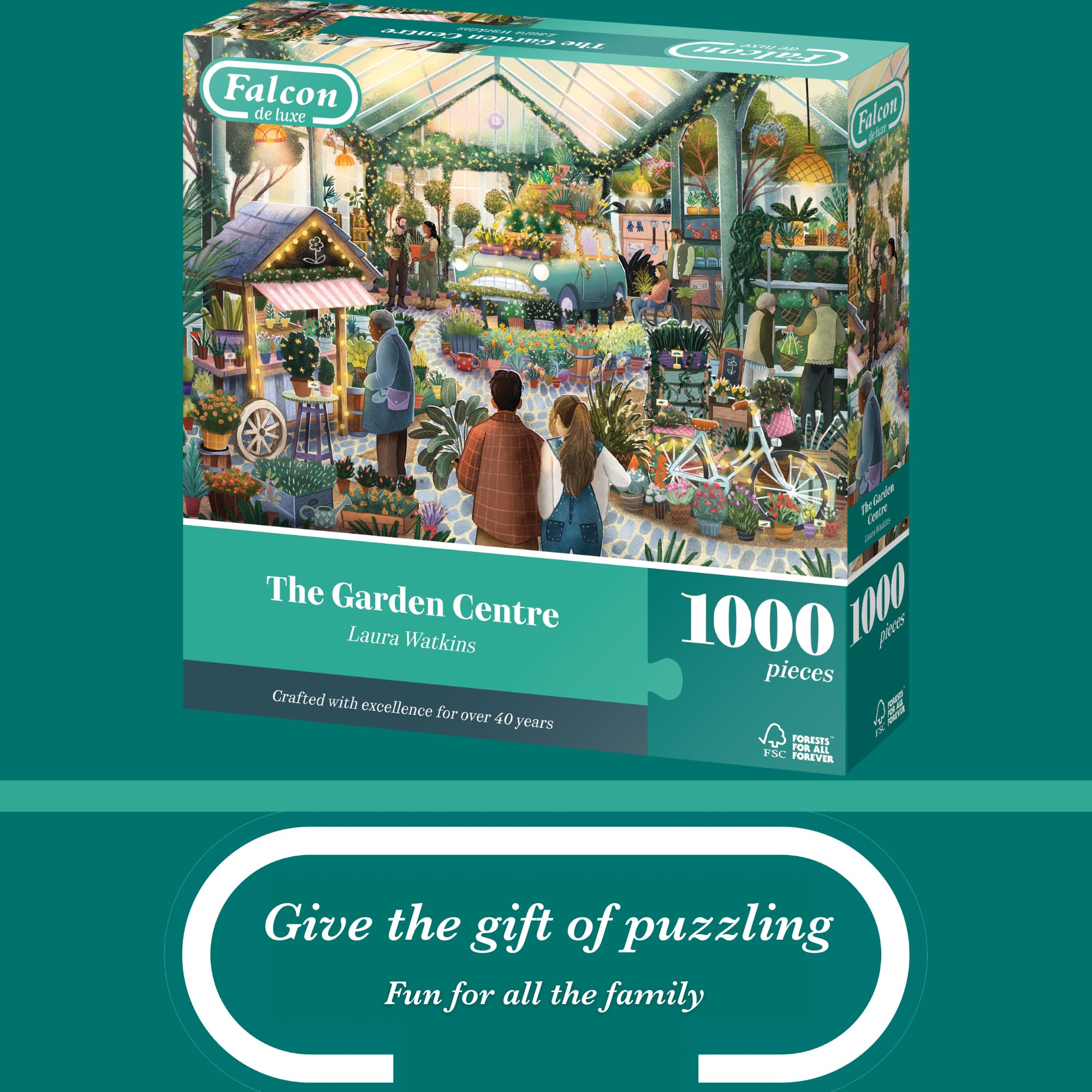 Falcon The Garden Centre 1000 Piece Jigsaw Puzzle - Laura Watkins Illustration 2
