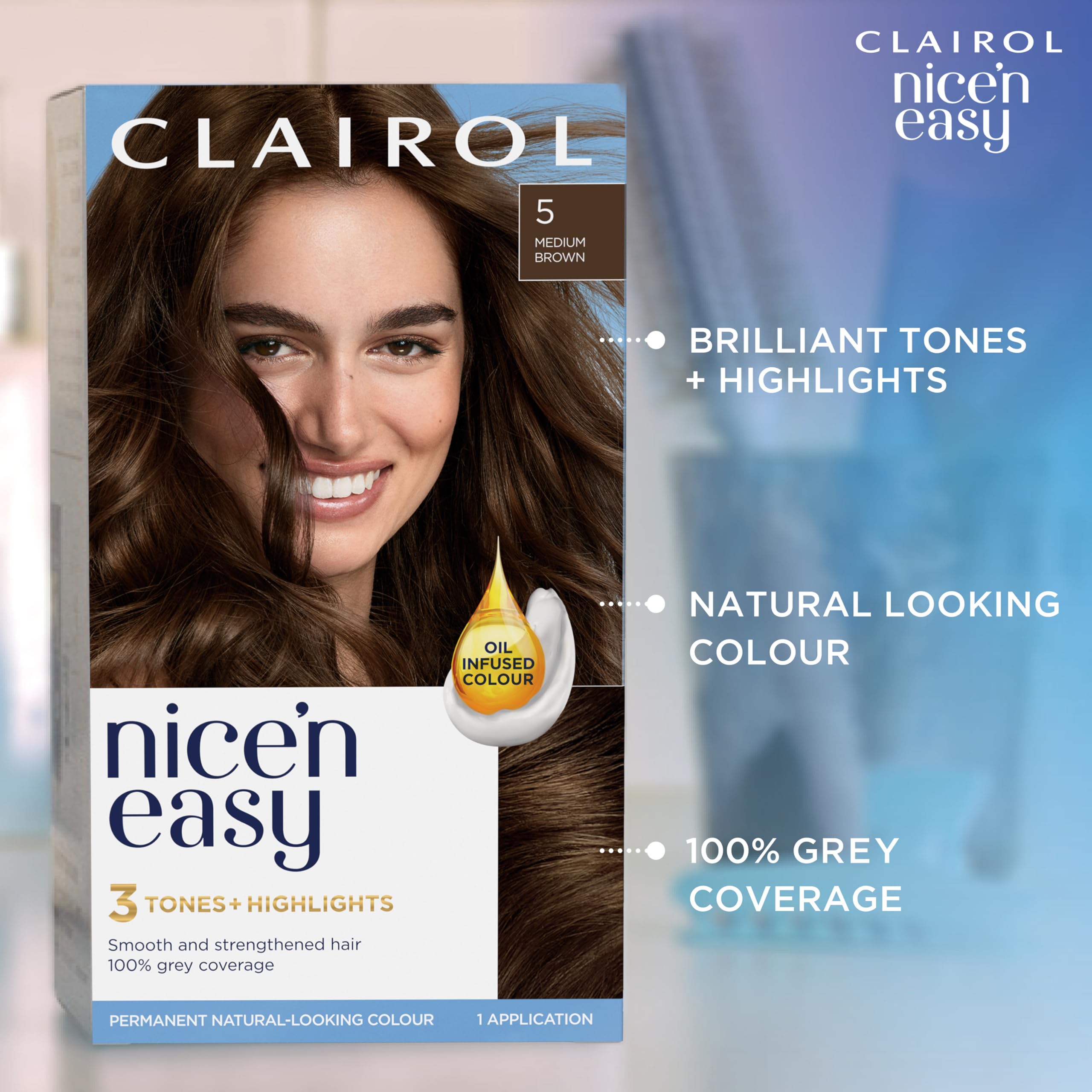 Clairol Nice'N Easy Crème Permanent Hair Dye - 5 Medium Brown 7