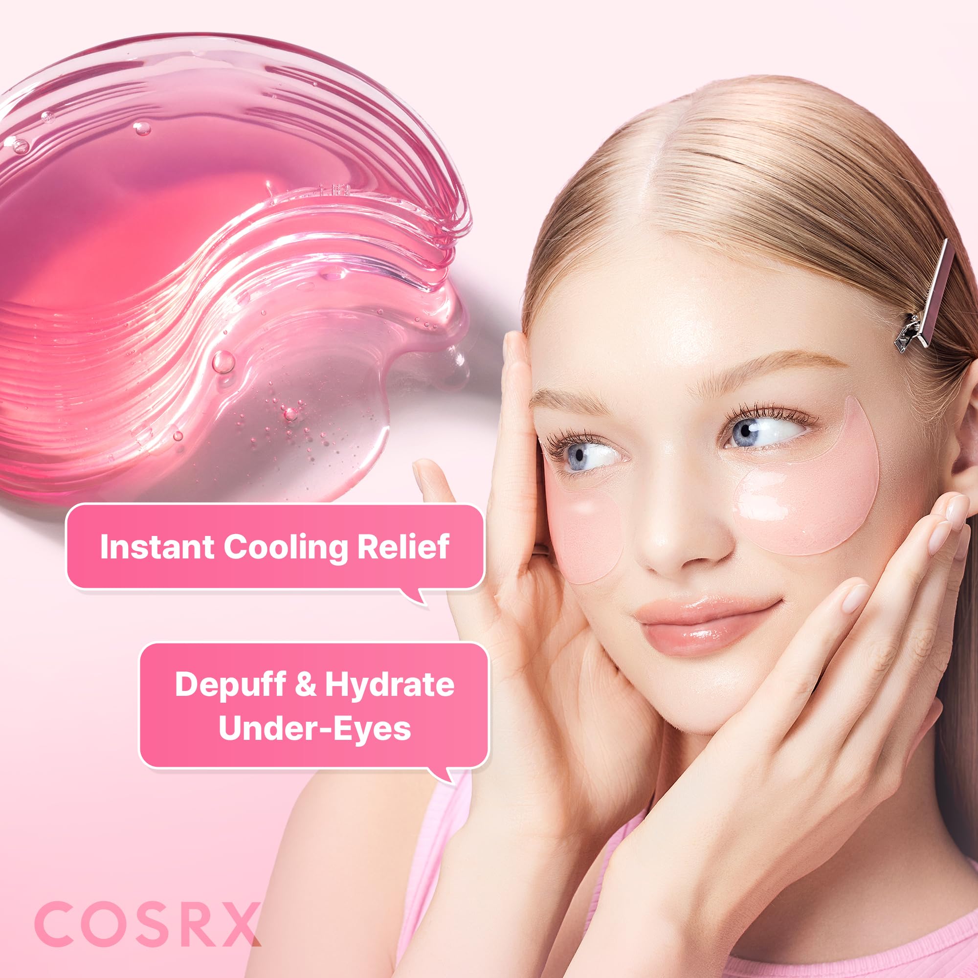 COSRX Pink Peptide Collagen Hydrogel Eye Patches - Reduces Puffiness & Fine Lines | 60 Count 3