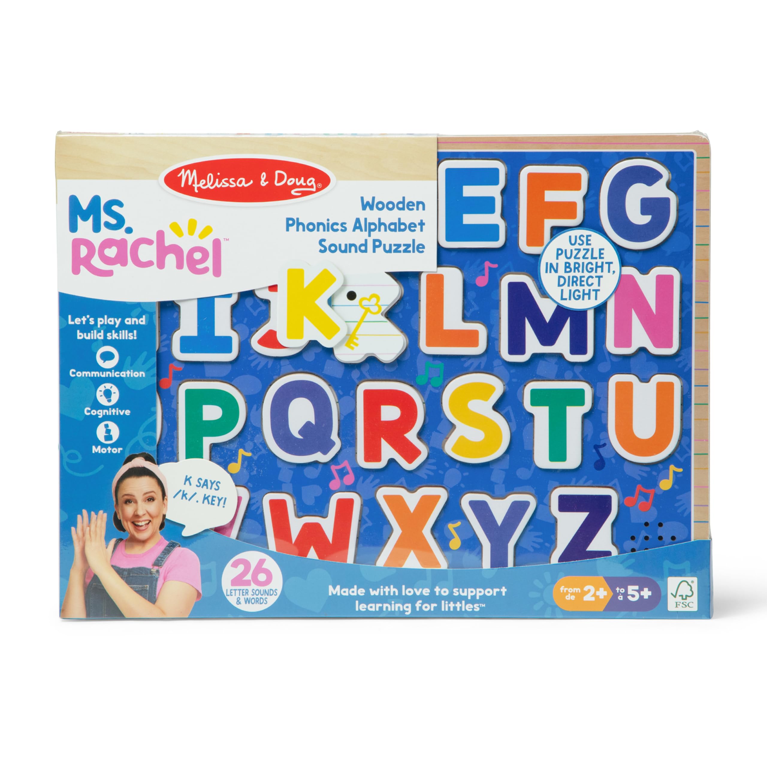 Melissa & Doug Ms Rachel Wooden Phonics Alphabet Sound Puzzle - 26 Pieces, Ages 2+ 6