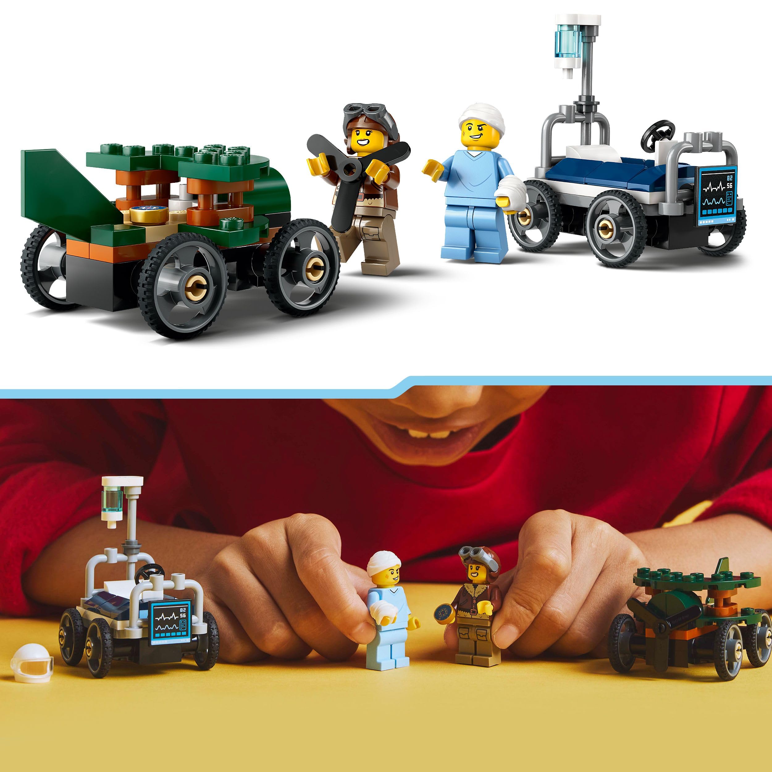LEGO City Aeroplane vs. Hospital Bed Race Car Pack - Building Set for 5+ 6