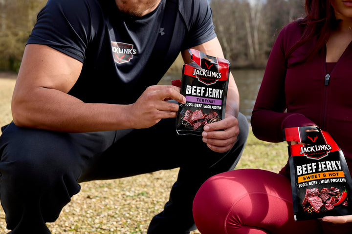 Jack Link's Beef Jerky, Teriyaki Flavour, Multipack of 12 x 25g Bags, High Protein Meat Snack, Made with Premium Beef