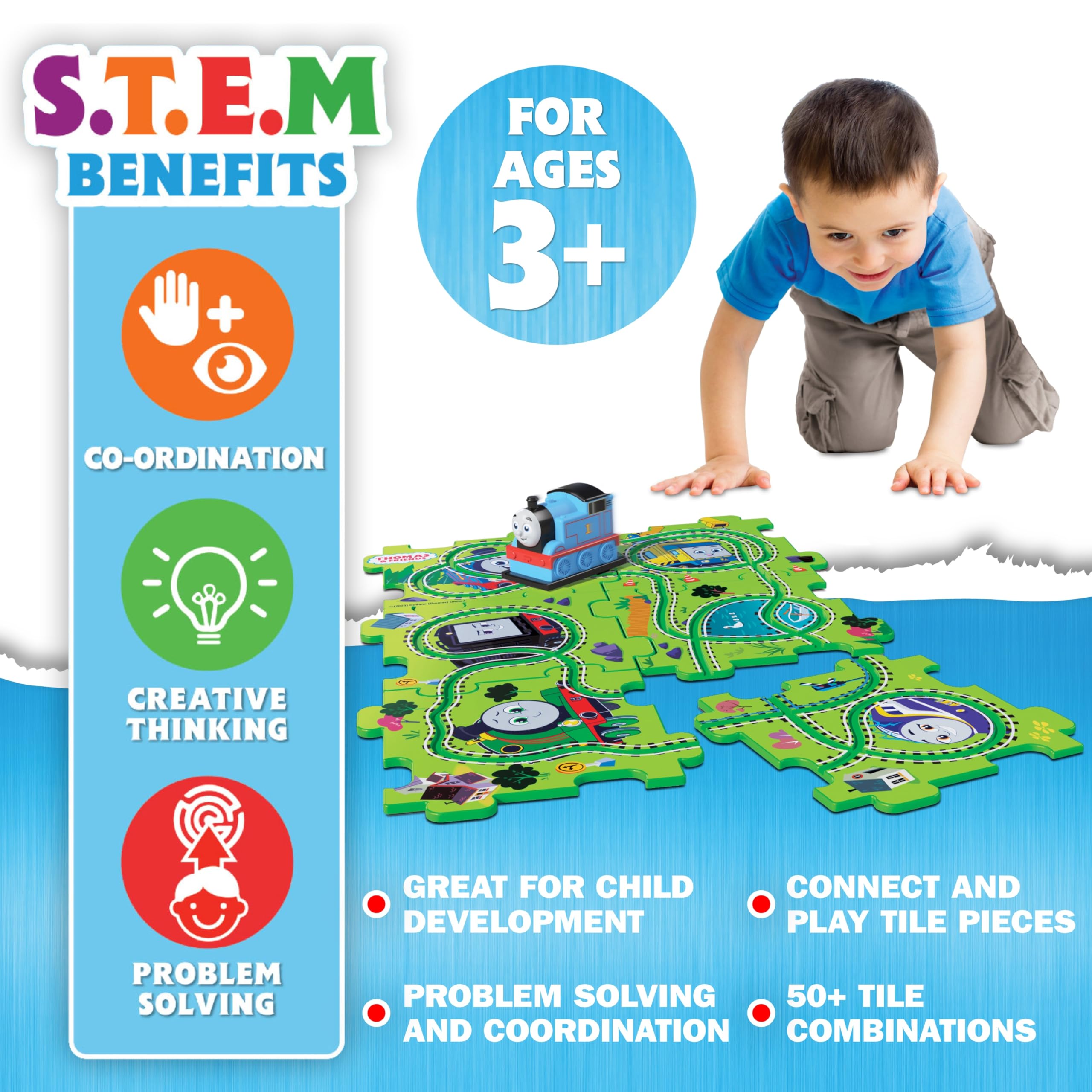 Thomas the Tank Engine Motorised Train Set - 6 Jumbo Puzzle Pieces, 50 Track Combinations 2