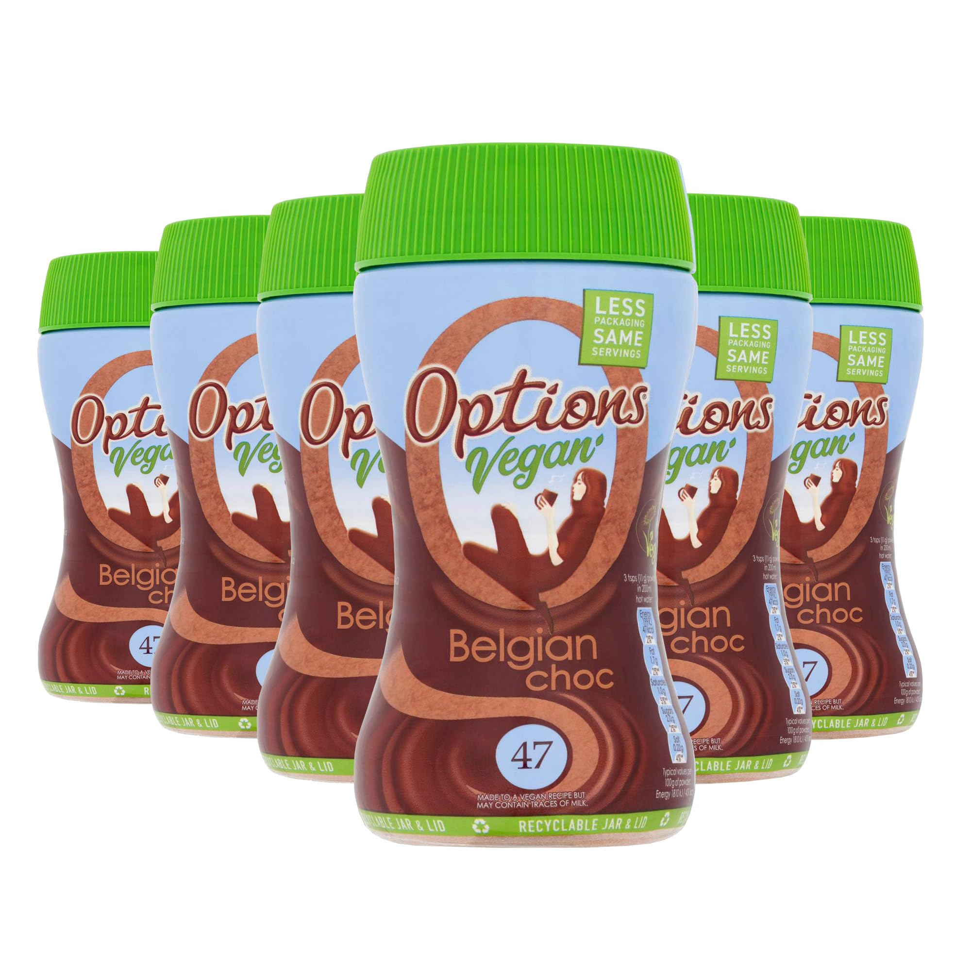 Options Vegan Belgian Hot Chocolate Drink (6 x 200g Jars) 1