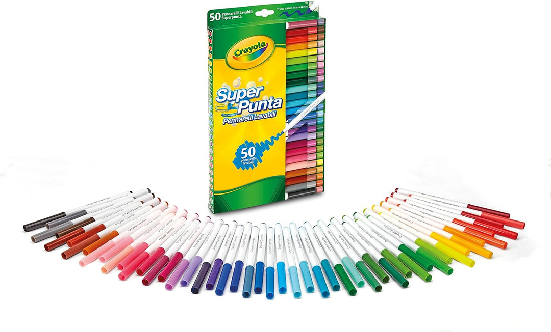 Crayola 50 Washable Super Tip Markers - Arts & Crafts for Kids 3+