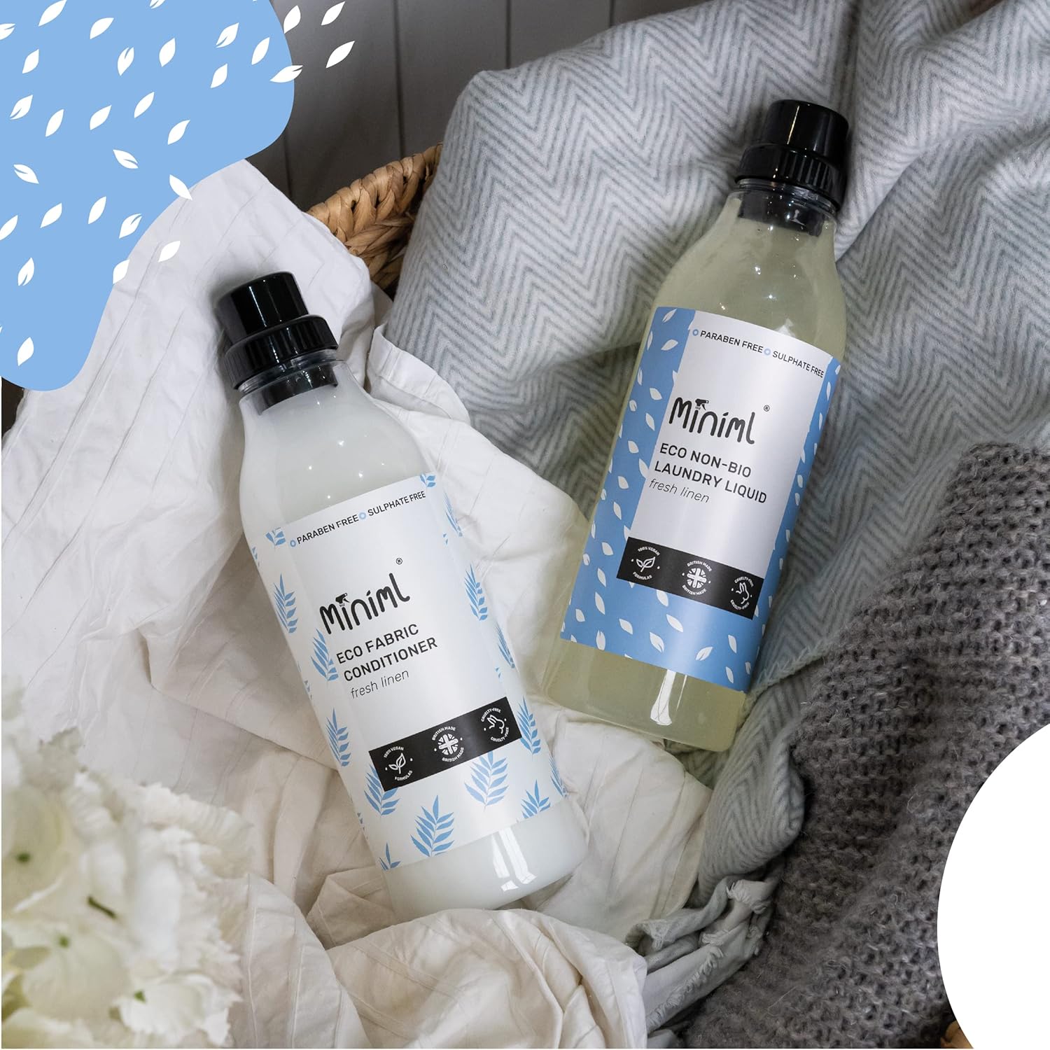 Miniml Eco Laundry Liquid Washing Detergent - Natural Non-Bio Fresh Linen Scent (1L) 5