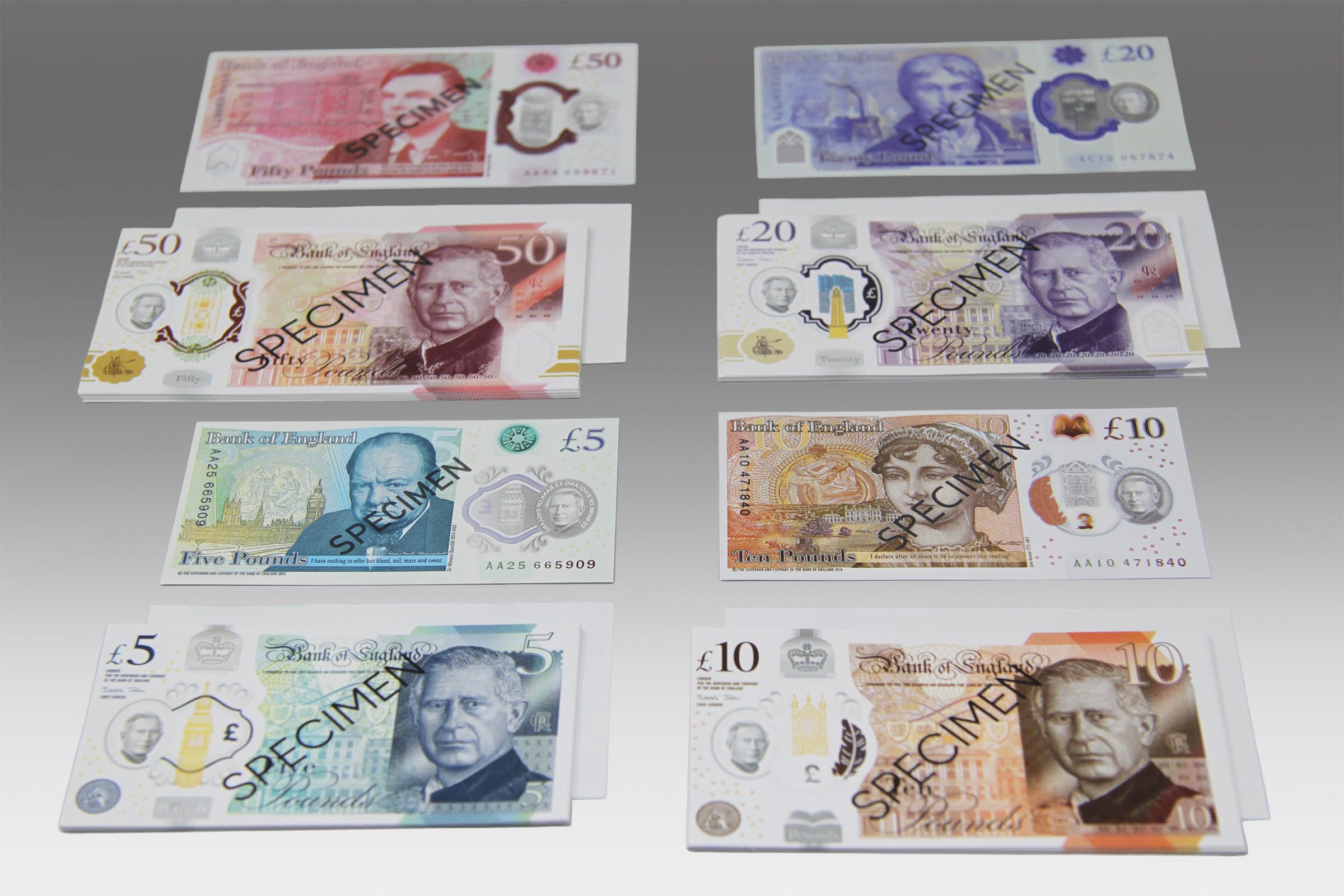 Wissner Active Learning UK Pound Banknotes - 80pcs Educational Play Money Set 3
