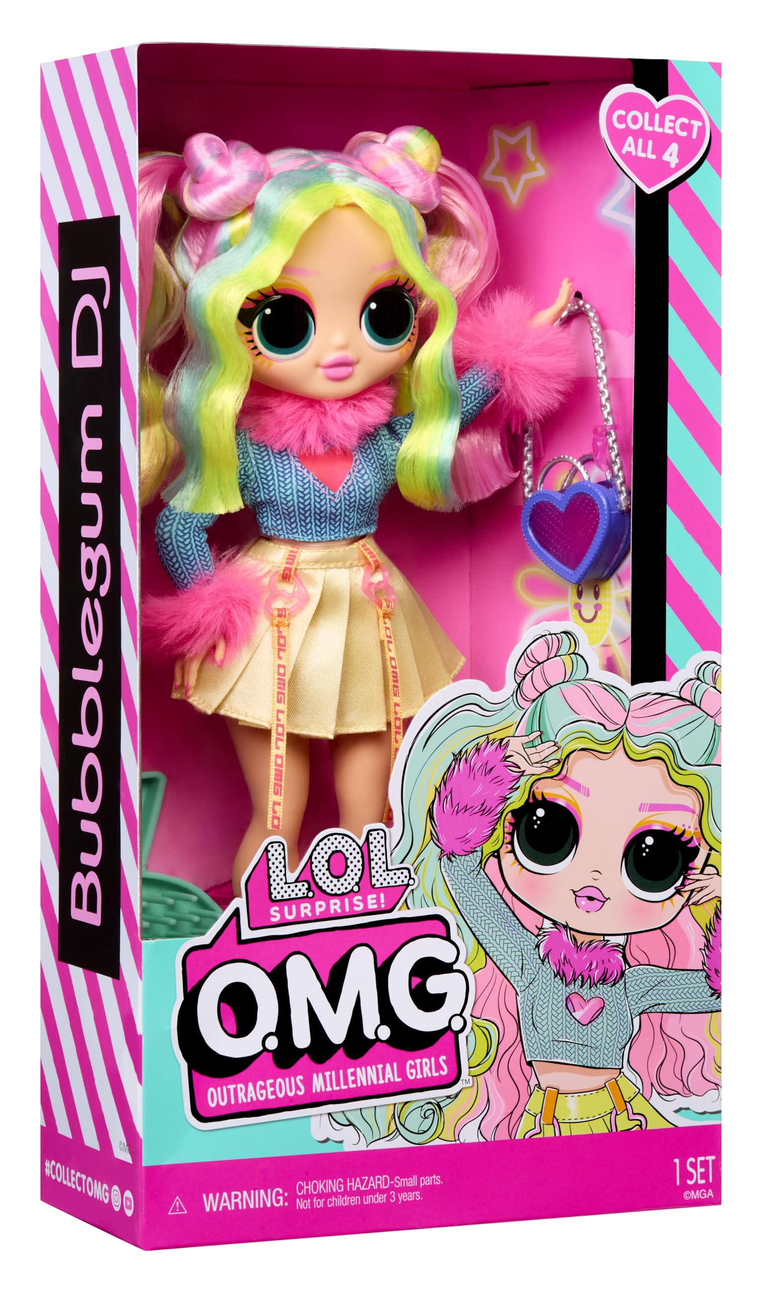L.O.L. Surprise! OMG Doll - Bubblegum D.J. | Fashion Doll with Fabulous Fashions | Collect All 4 5