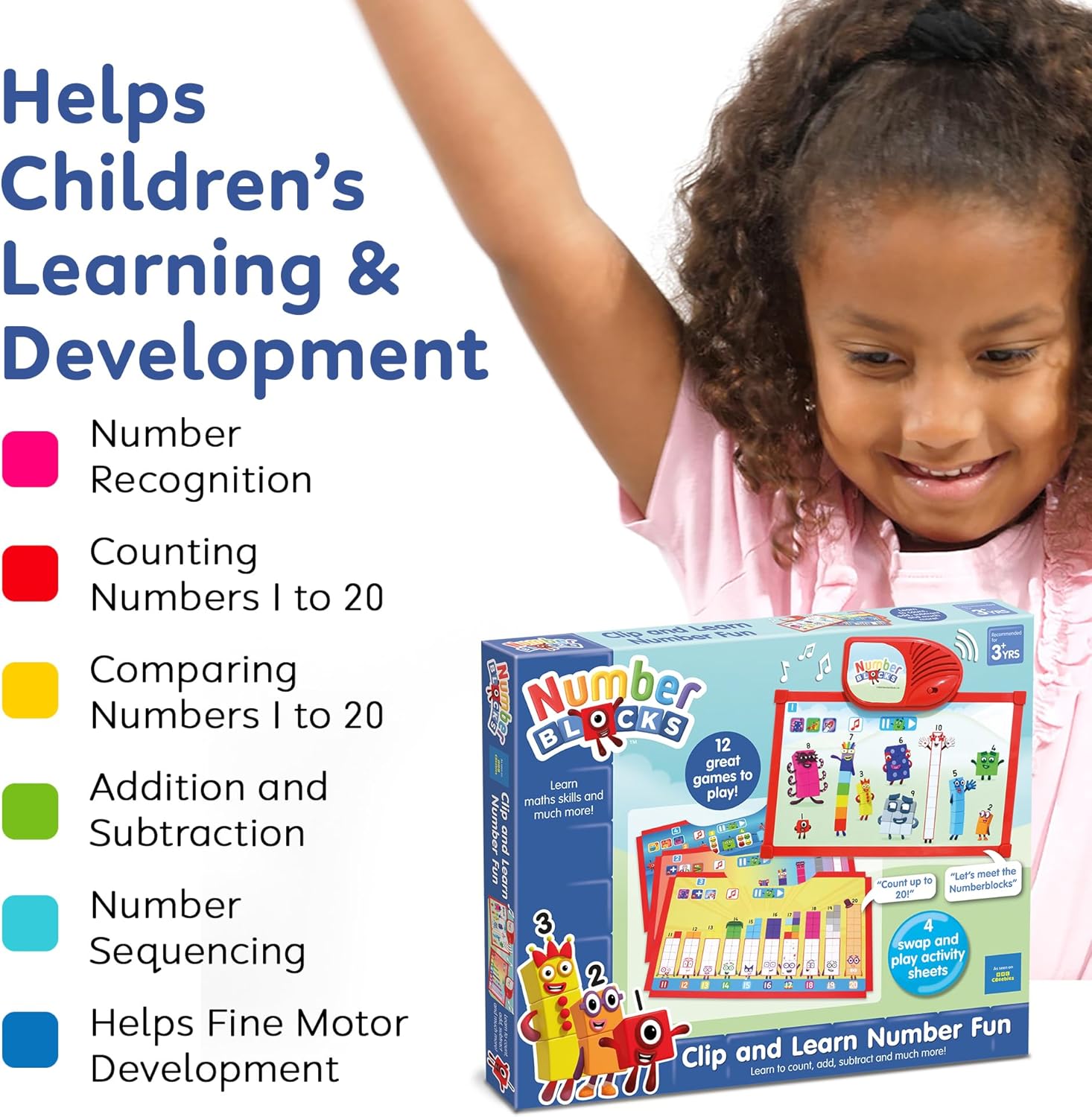 Numberblocks Clip & Learn Number Fun Toy - Educational Electronic Learning Game for Ages 18 Months+ 7