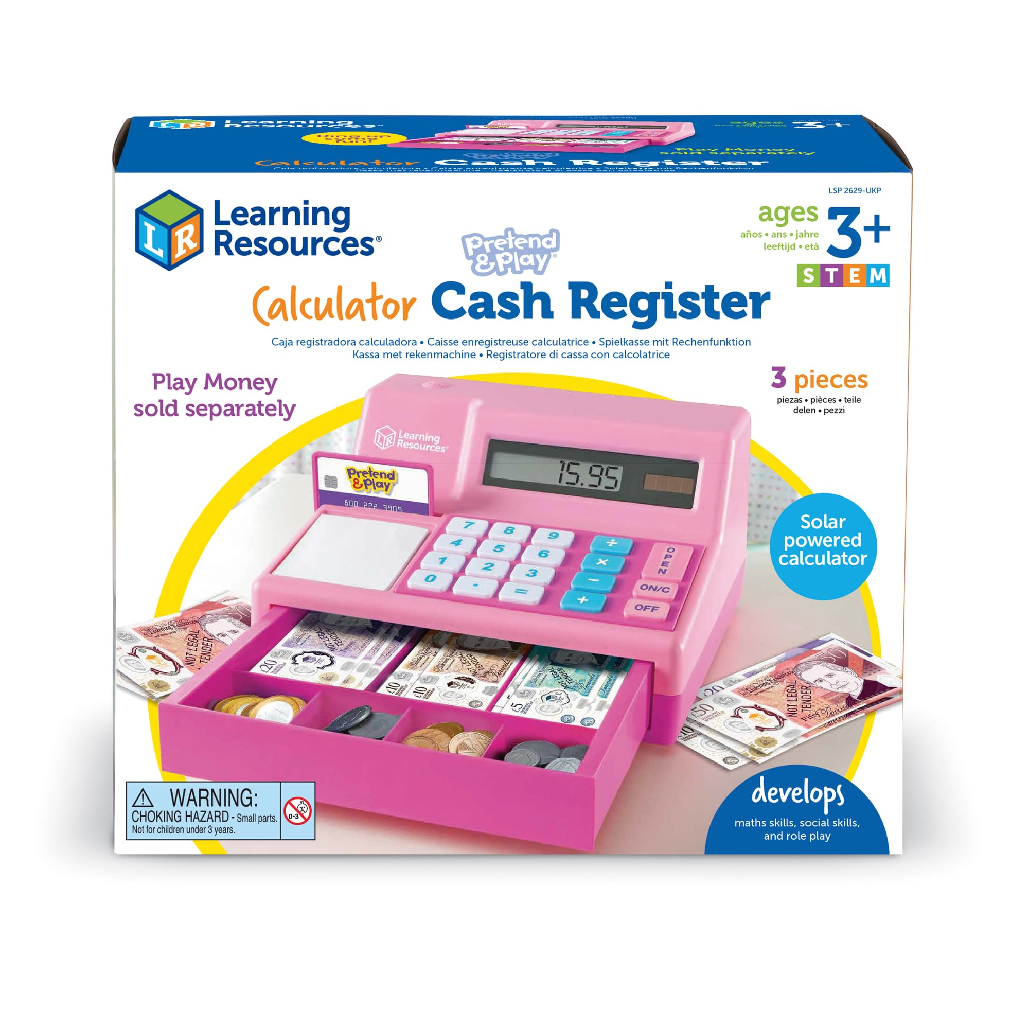 Learning Resources Pretend & Play Calculator Cash Register - Educational Playset for Kids, Ages 3-7 7