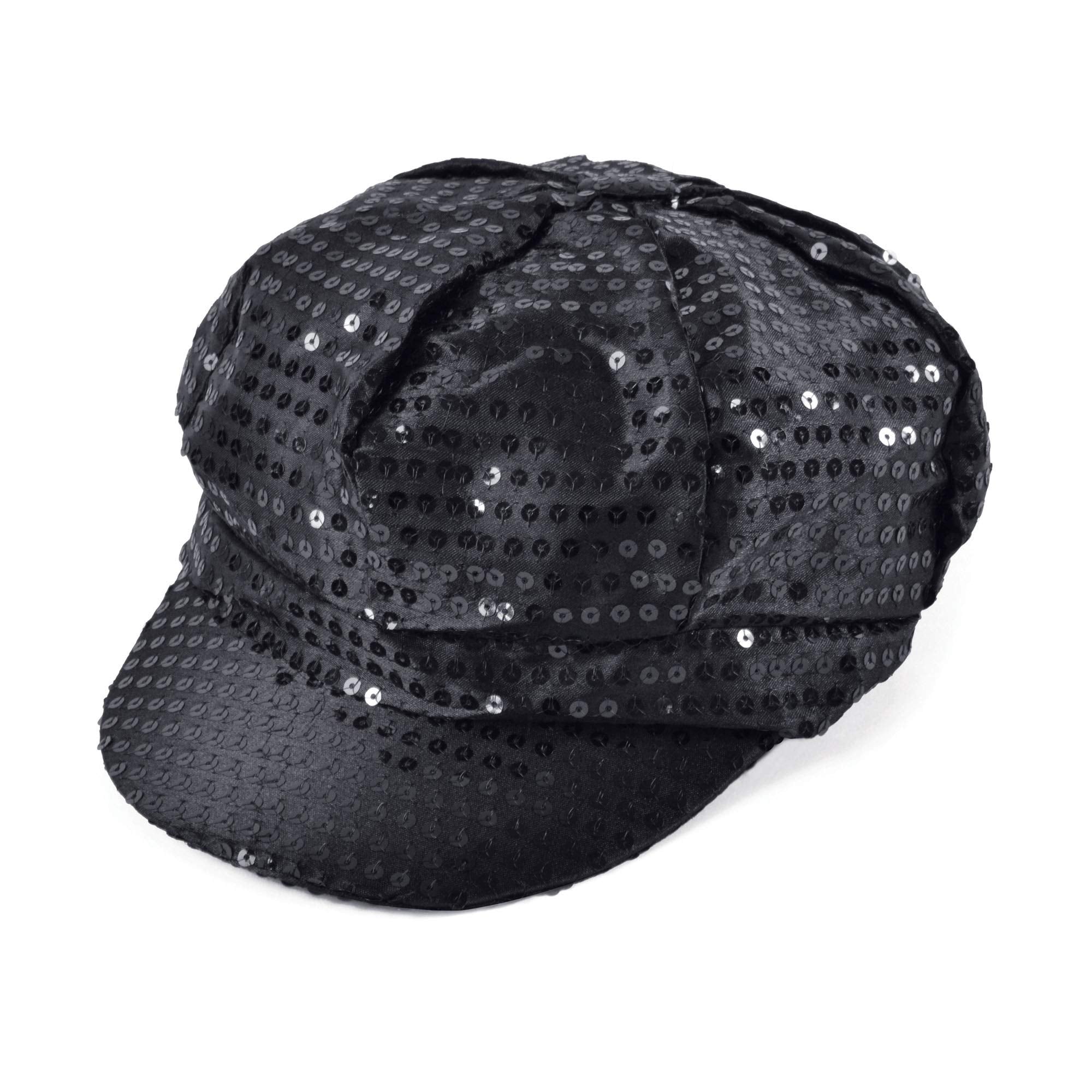 Bristol Novelty BH540 Sequin Cap 70’s Style Black Hat 2