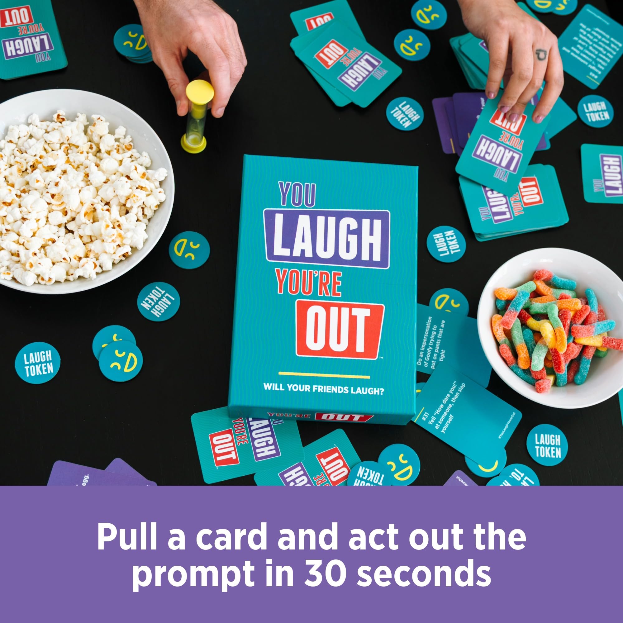 DSS Games You Laugh You're Out Family Party Game | 4+ Players Ages 14+ | Includes 125 Cards 3