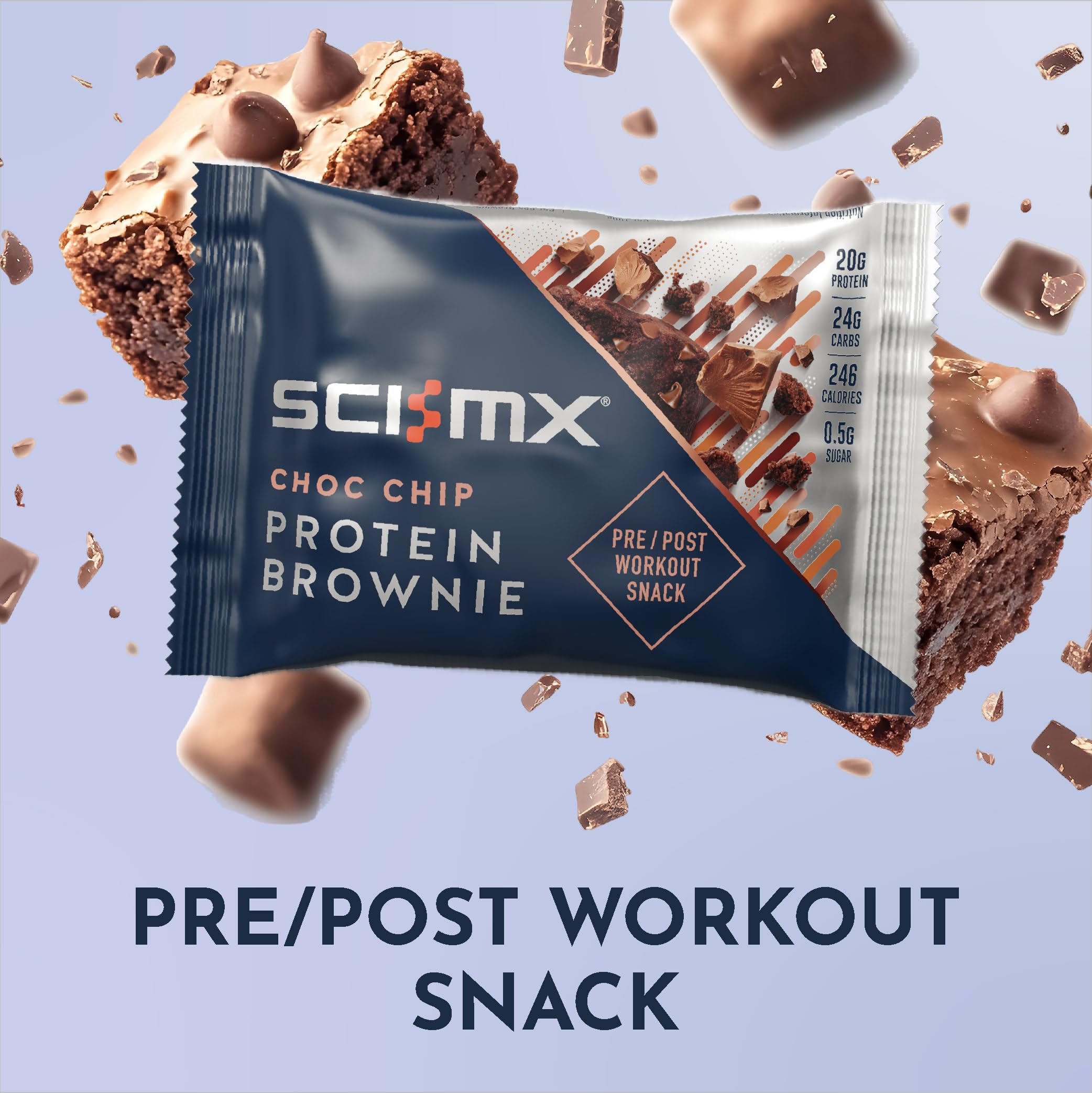 SCI-MX High Protein Chocolate Chip Brownie Box - 20g Protein, 0.5g Sugar | 12 Count 4