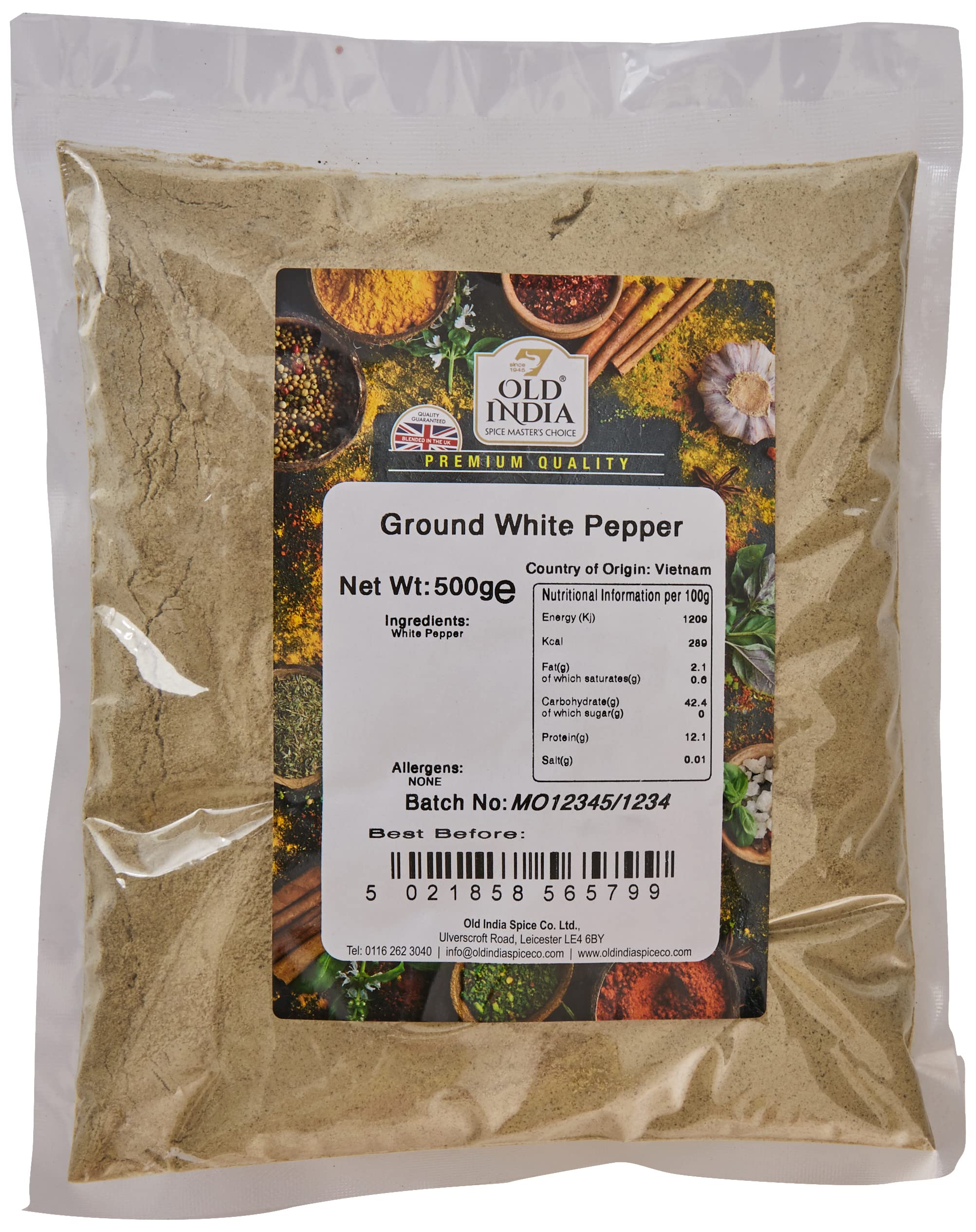 Old India Ground White Pepper - 100% Natural | 500g Pack | 2 Year Shelf Life 1