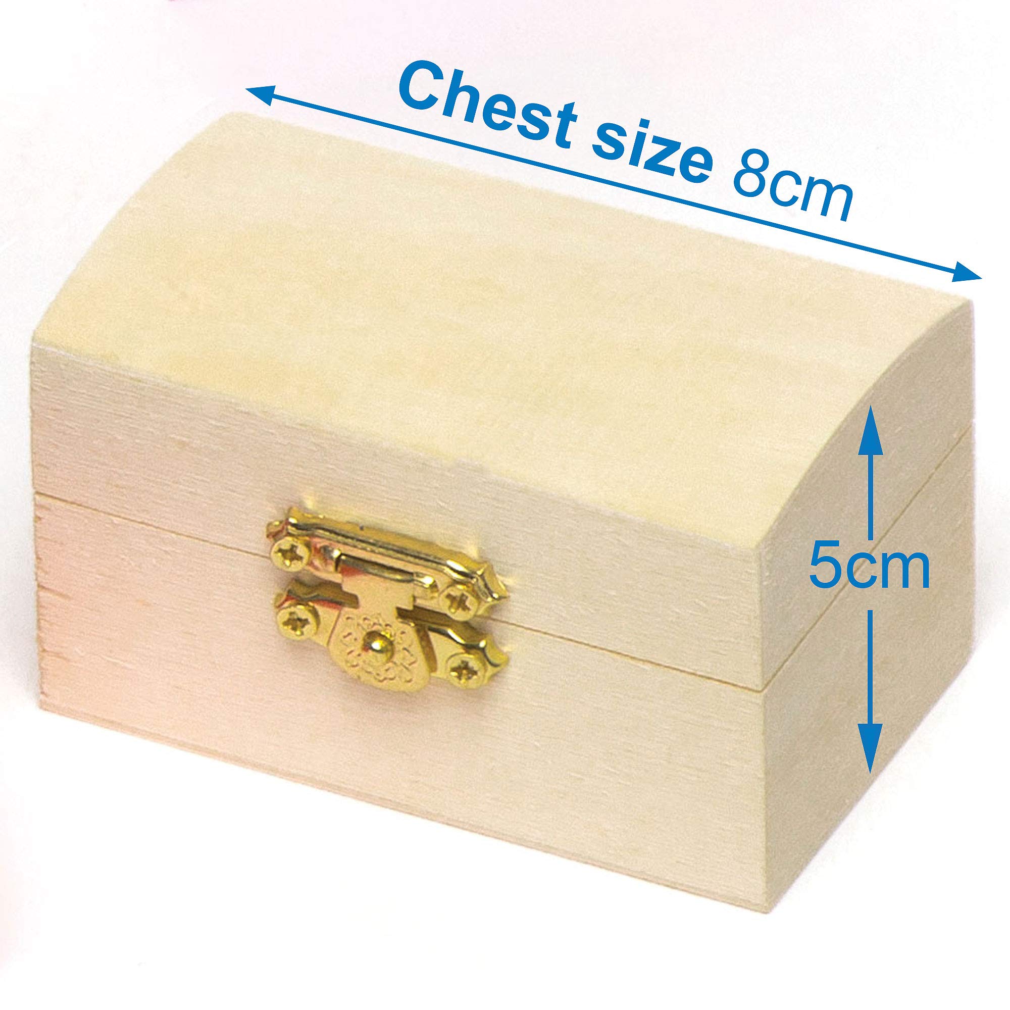 Baker Ross ET127 Mini Wooden Jewellery Box Treasure Chests - Pack of 4, 8cm x 5cm | Craft Kit 4