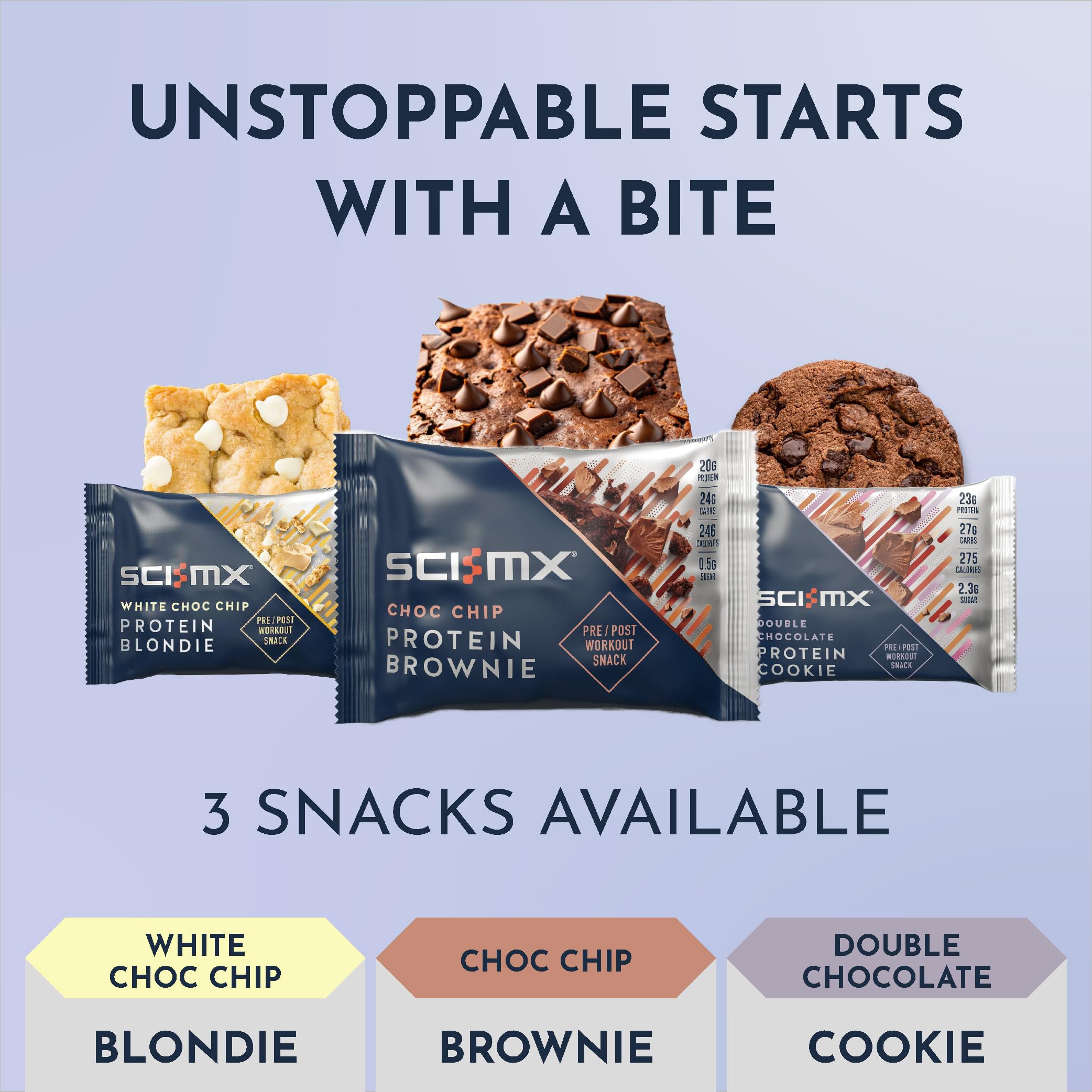 SCI-MX High Protein Chocolate Chip Brownie Box - 20g Protein, 0.5g Sugar | 12 Count 7