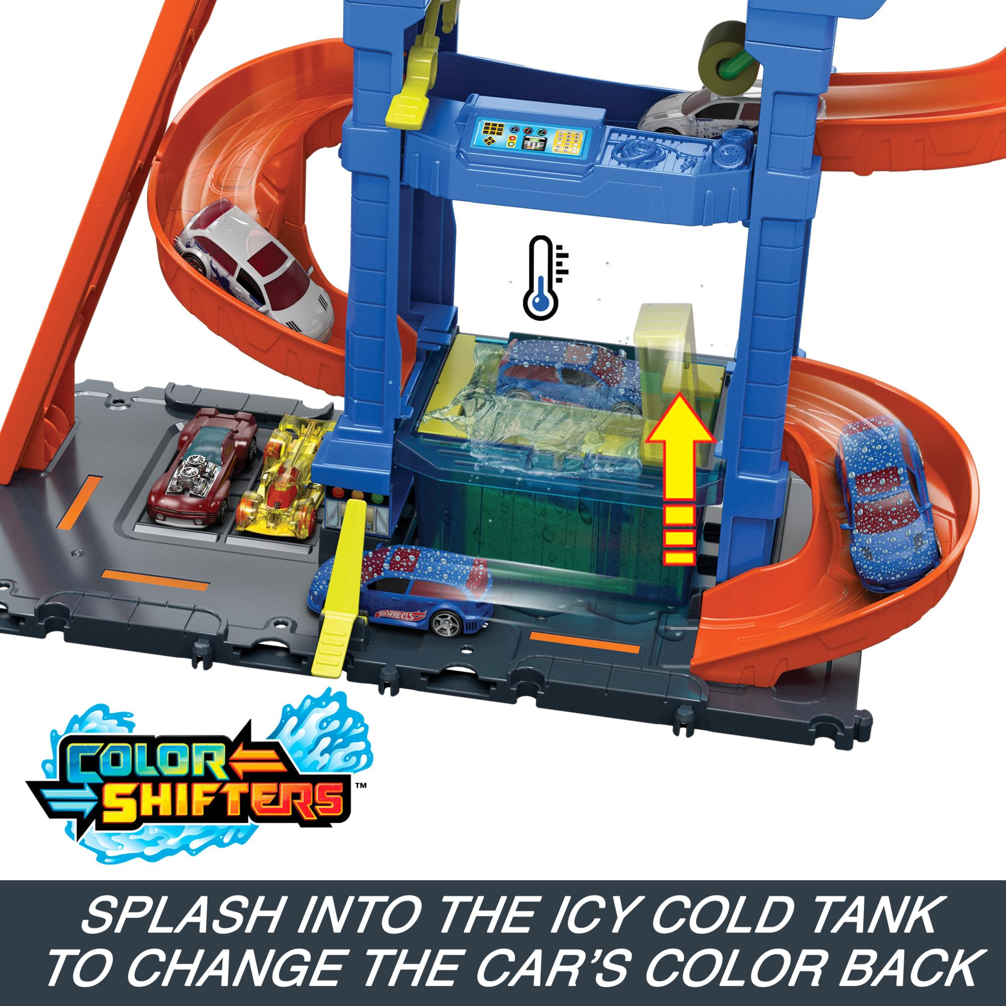 Hot Wheels City Tunnel Twist Car Wash - Color Shifting Toy Car Playset 5