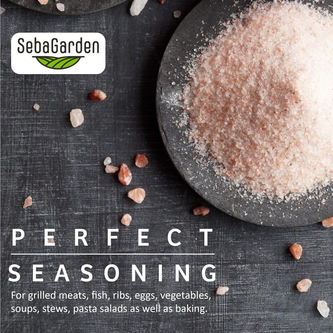 Seba Garden - 100% Pure Himalayan Pink Salt (Extra Fine, 1kg Resealable Doypack)