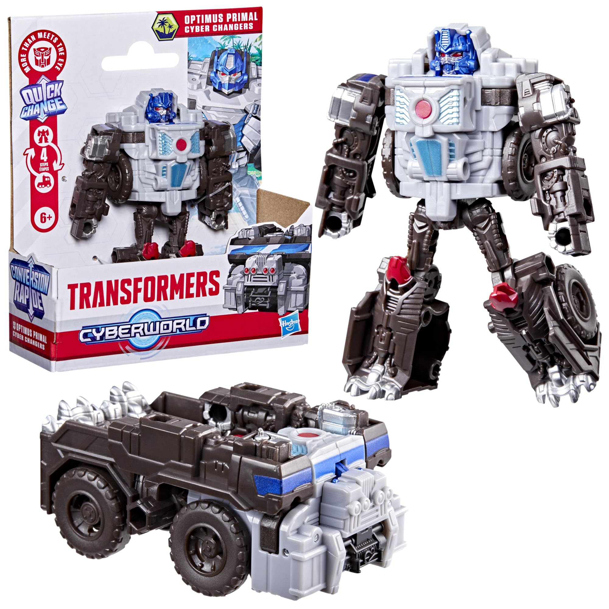 Transformers Optimus Primal Cyber Changers Action Figure - 10cm Robot to Truck Conversion | Ages 6+ 2