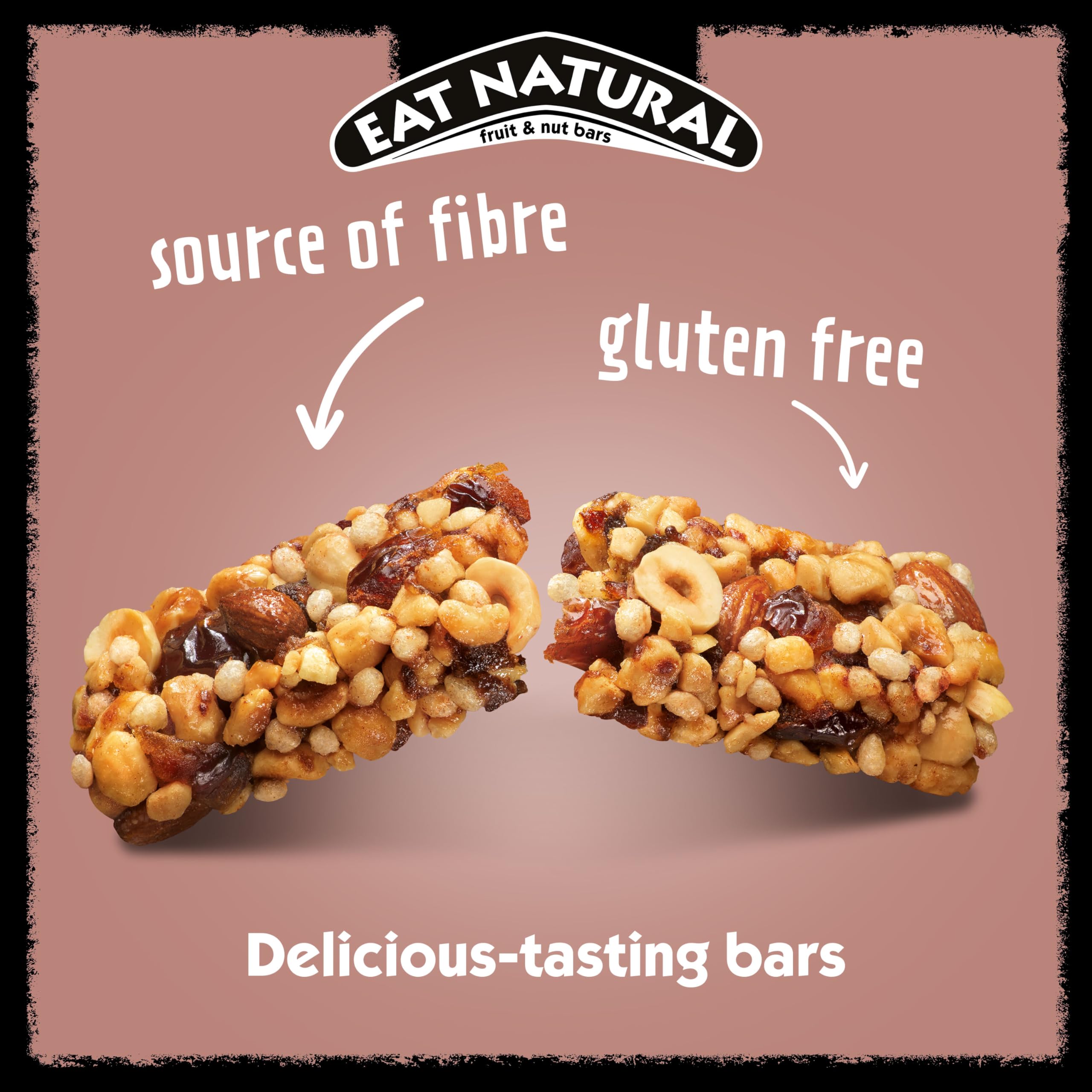 Eat Natural Hazelnut & Date with Peanuts & Almonds Fruit & Nut Bars 12 x 40g 6