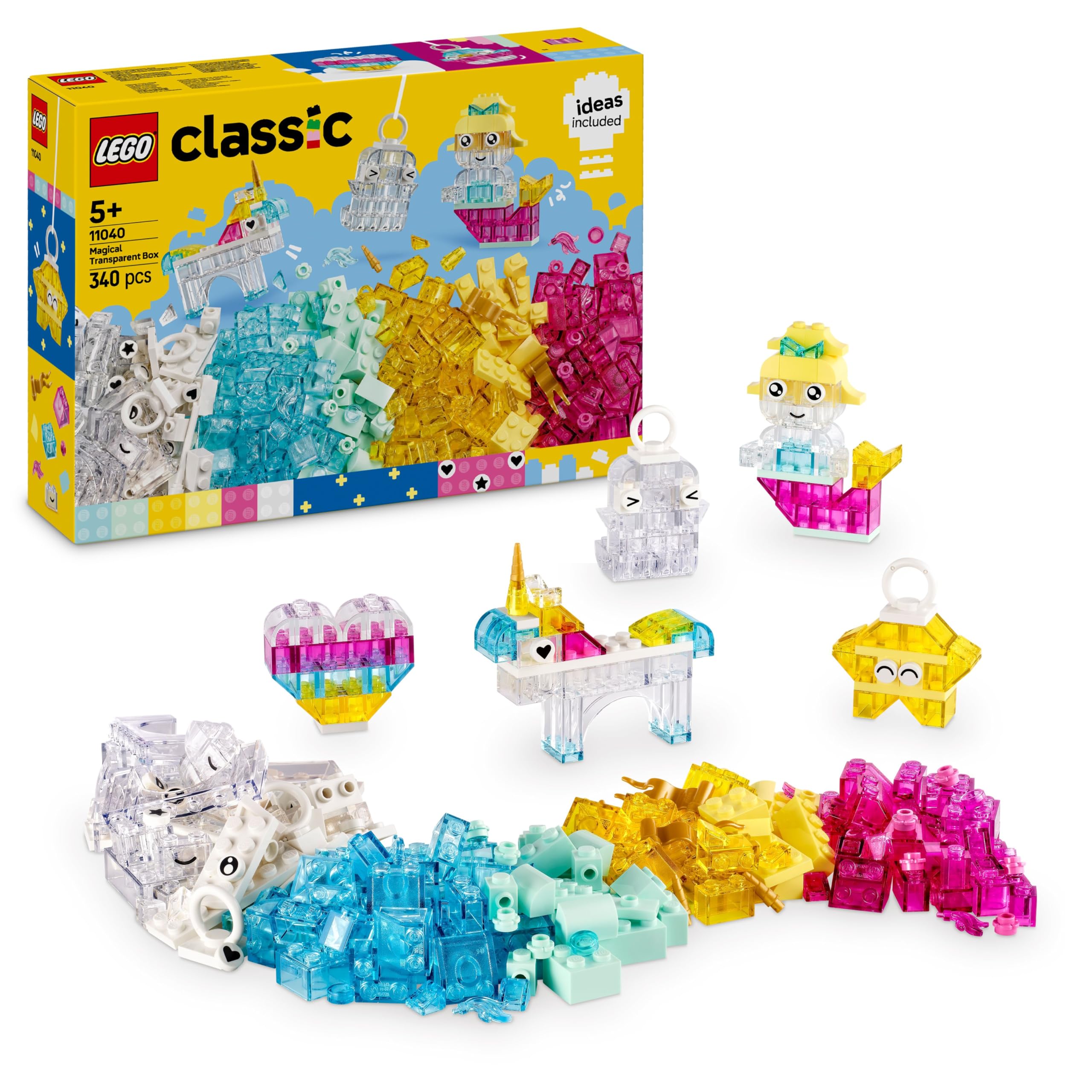 LEGO Classic Magical Transparent Box Building Set | 340 Pieces | Ages 5+ 1