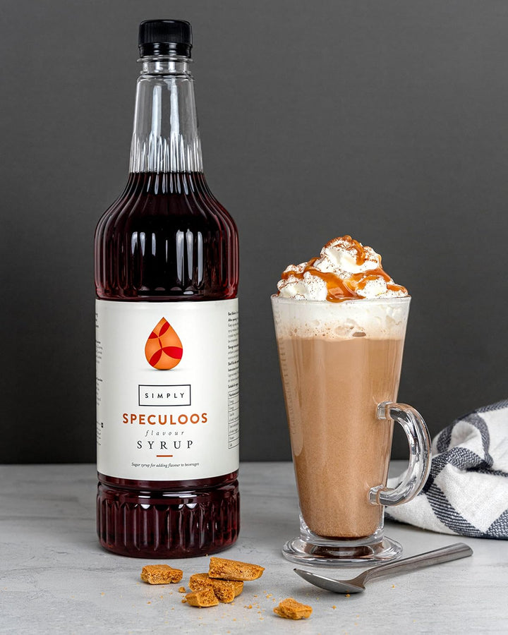 Simply Speculoos Syrup 1 Litre - Cinnamon Biscuit Flavoured Syrup for Drinks